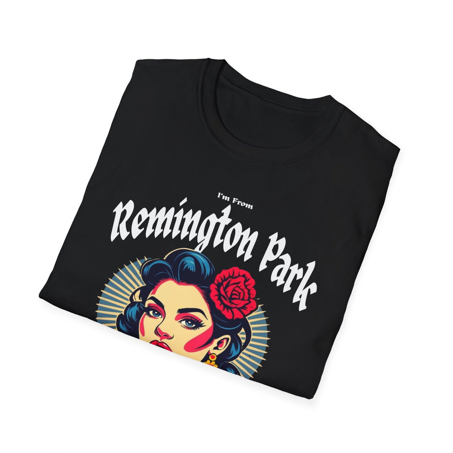 Remington Park Underestimate Gal T-Shirt, c01-n10-s001 Softstyle Graphic Tee, Unisex Casual Wear, Support'n Locals Merch, Gift for Community Lovers.