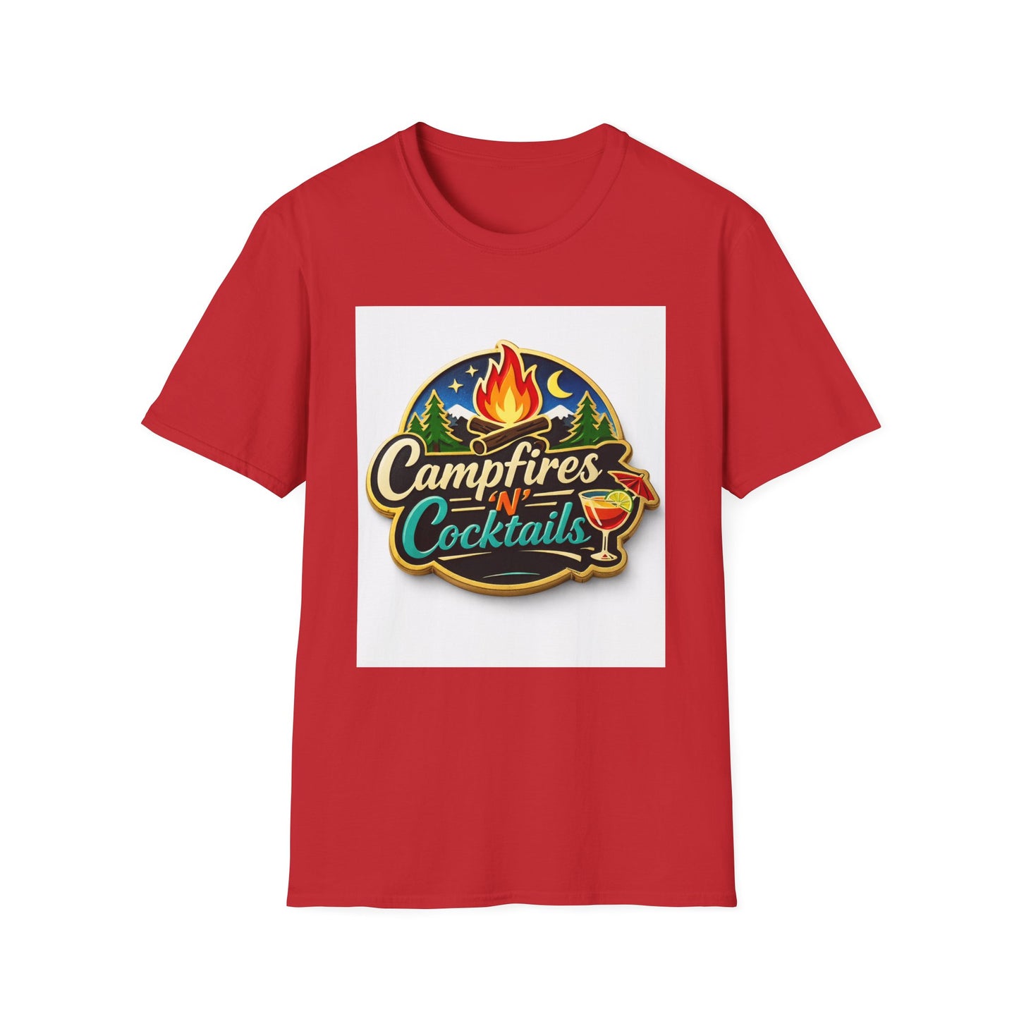 Campfire'N Cocktails T-Shirt, Softstyle, Unisex - CampfireNCocktails.com