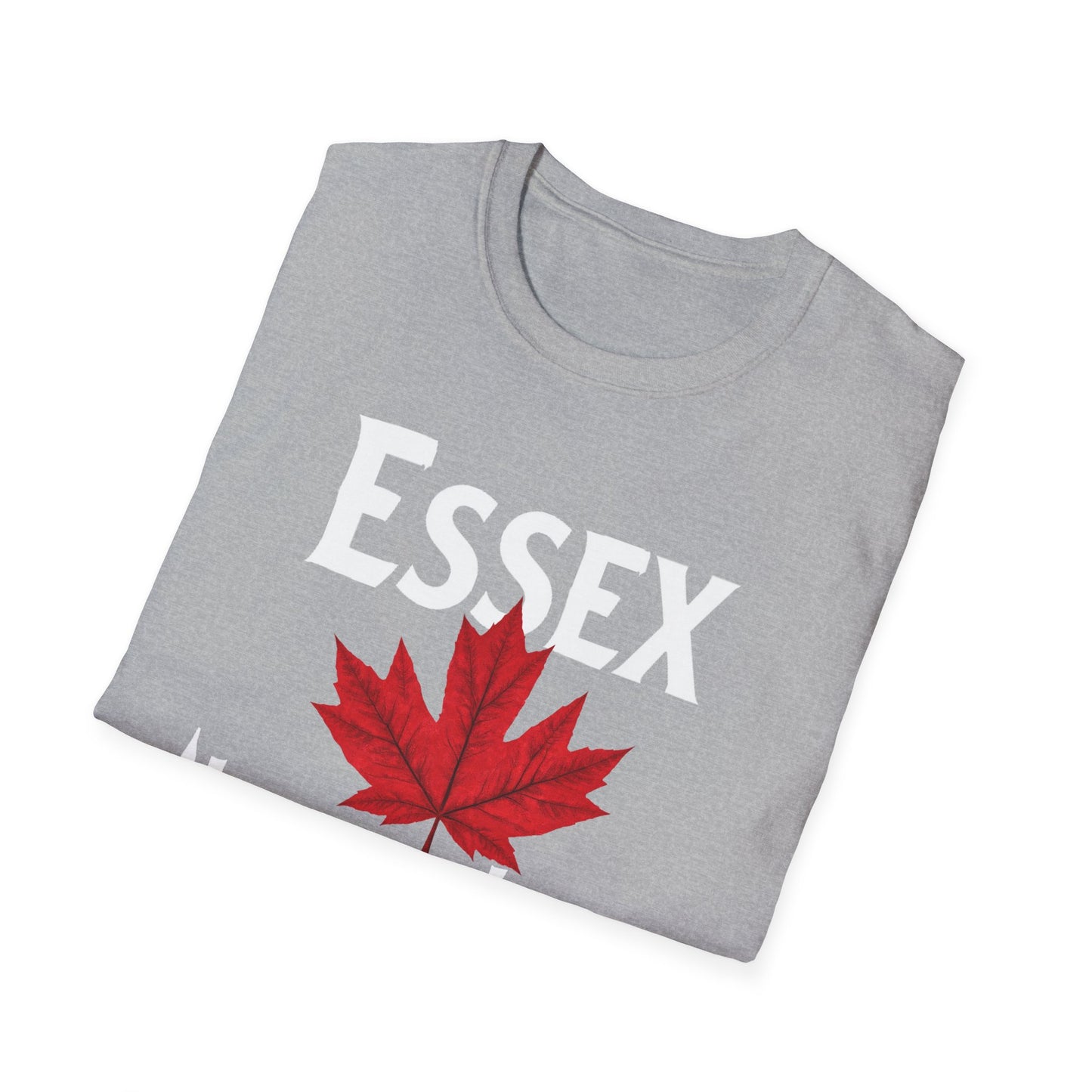 Essex Hardcore Local Red Leaf, We Support Our Own, 1 T-Shirt, Softstyle Graphic Tee, Unisex Casual Wear, Support Local Merch, Gift for Community Lovers