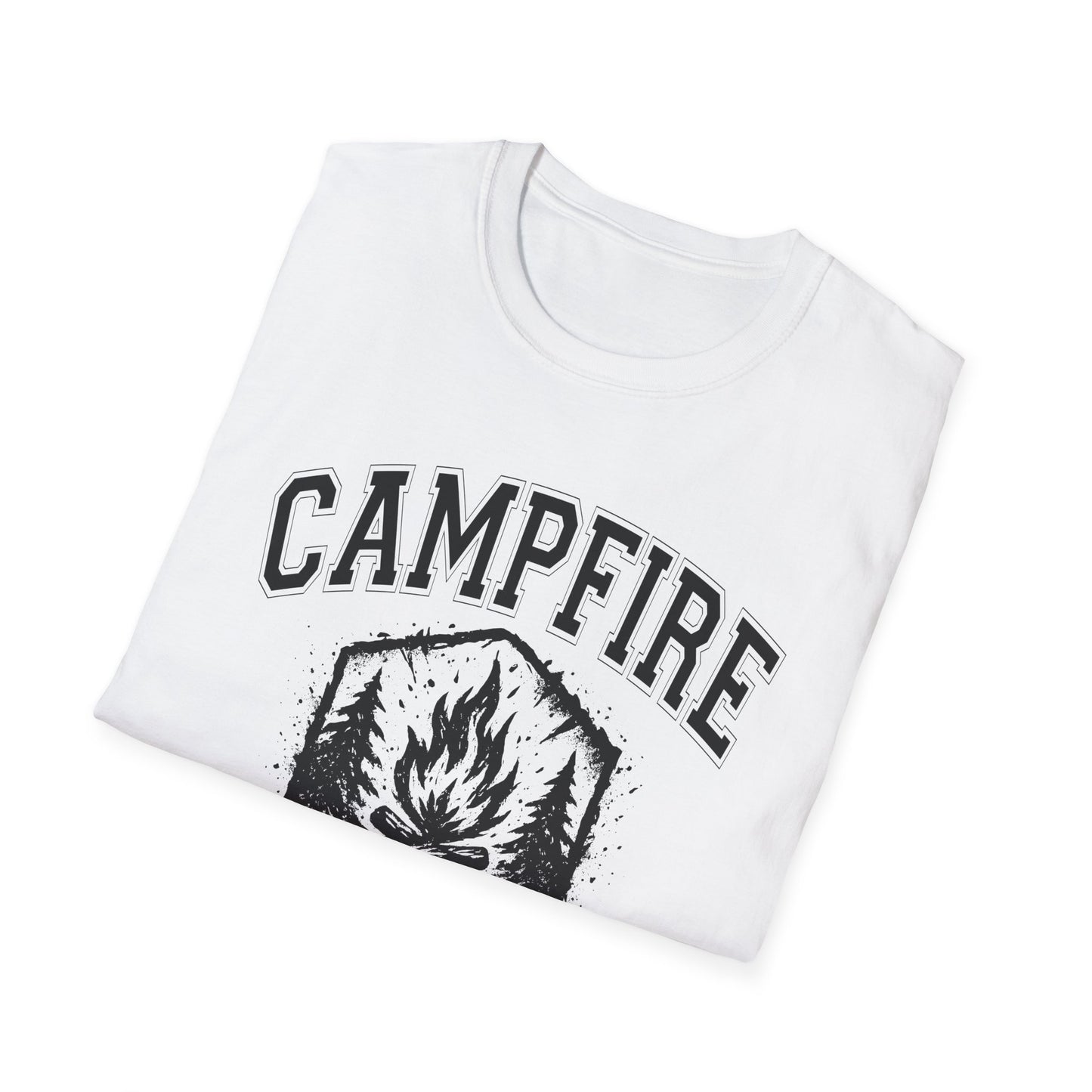 Campfire Social Club Fire T-Shirt, c00-n00-s008 Softstyle Graphic Tee, Unisex Casual Wear, Support'N Locals Merch, Gift for Community Lovers,