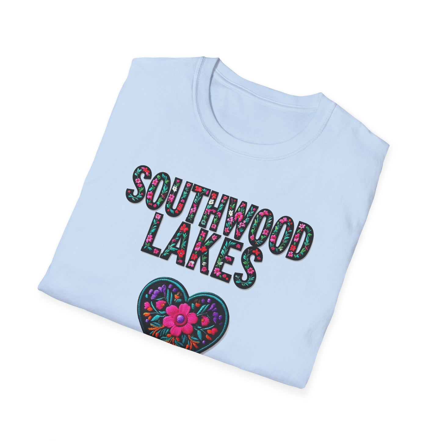SOUTHWOOD LAKES Local Gal Flower-Heart T-Shirt, 3 Softstyle Graphic Tee, Unisex Casual Wear, Support Local Merch, Gift for Community Lovers, Finkz WINDSOR