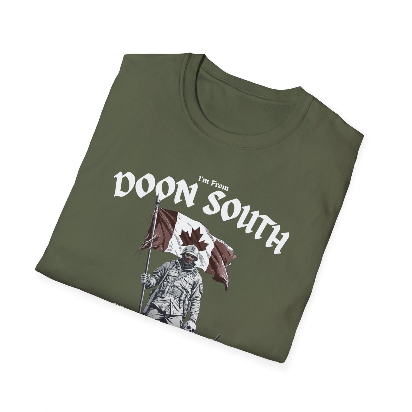 Doon South Underestimate Guy T-Shirt, c03-n02-s002 Softstyle Graphic Tee, Unisex Casual Wear, Support'n Locals Merch, Gift for Community Lovers.