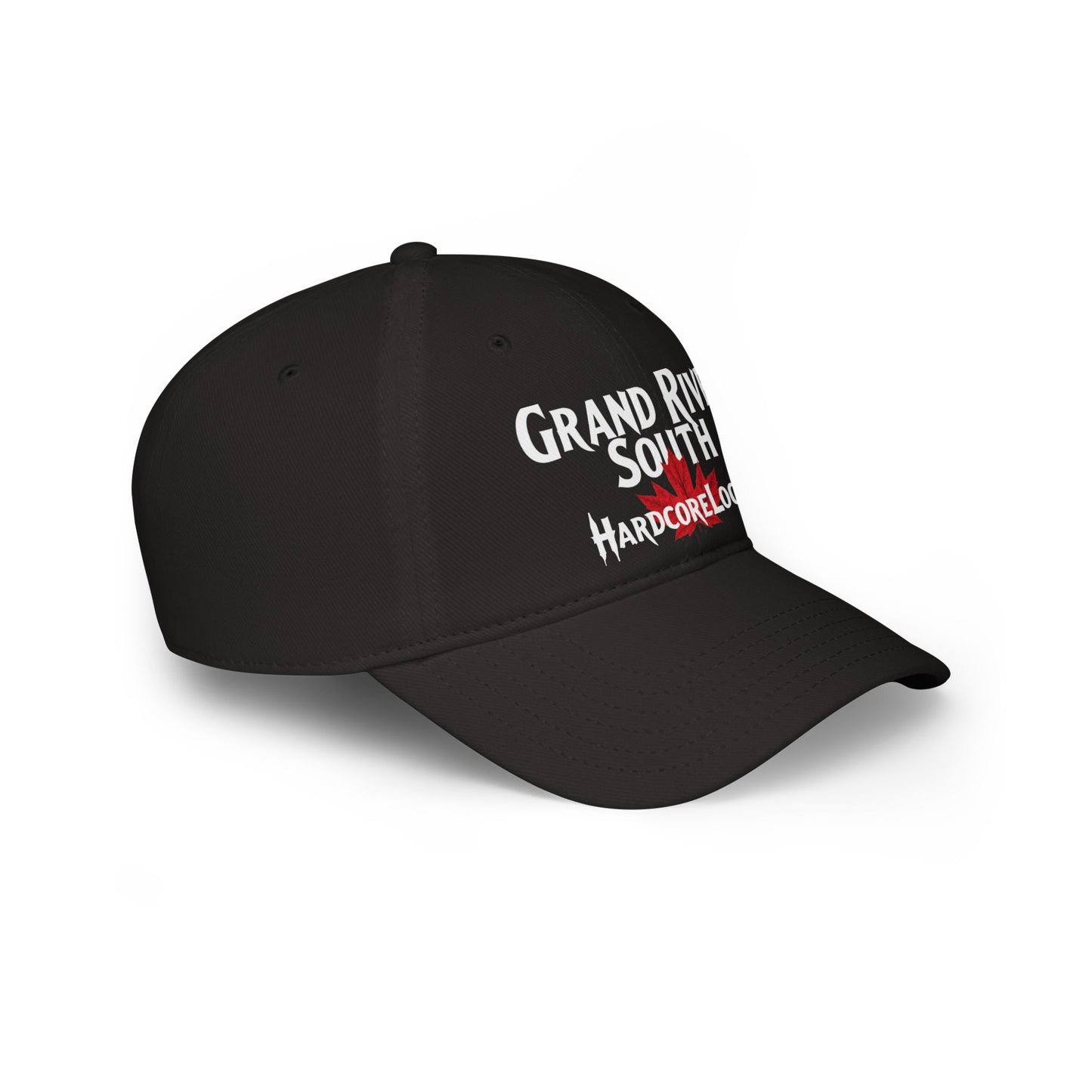 Grand River South HARDCORE LOCAL Red LEAF Low Profile Baseball Cap - Hat for Community Lovers