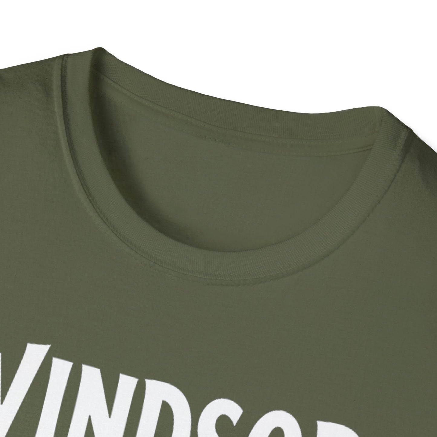 Windsor Hardcore Rep'n White Leaf T-Shirt, c001-n00-s007 Softstyle Graphic Tee, Unisex Casual Wear, Support'n Locals Merch, Gift for Community Lovers.