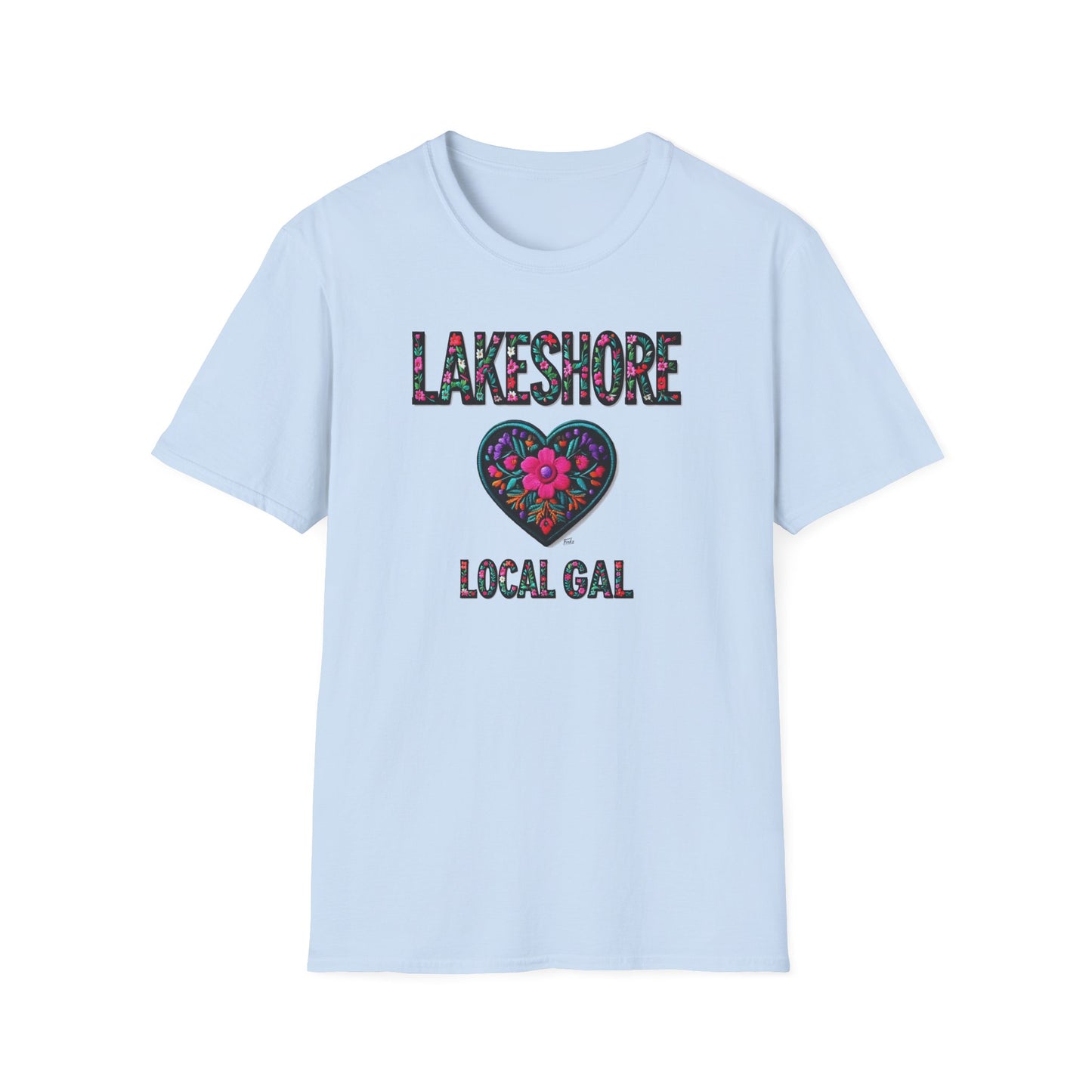 LAKESHORE Local Gal Flower-Heart T-Shirt, 3 Softstyle Graphic Tee, Unisex Casual Wear, Support Local Merch, Gift for Community Lovers, Finkz WINDSOR