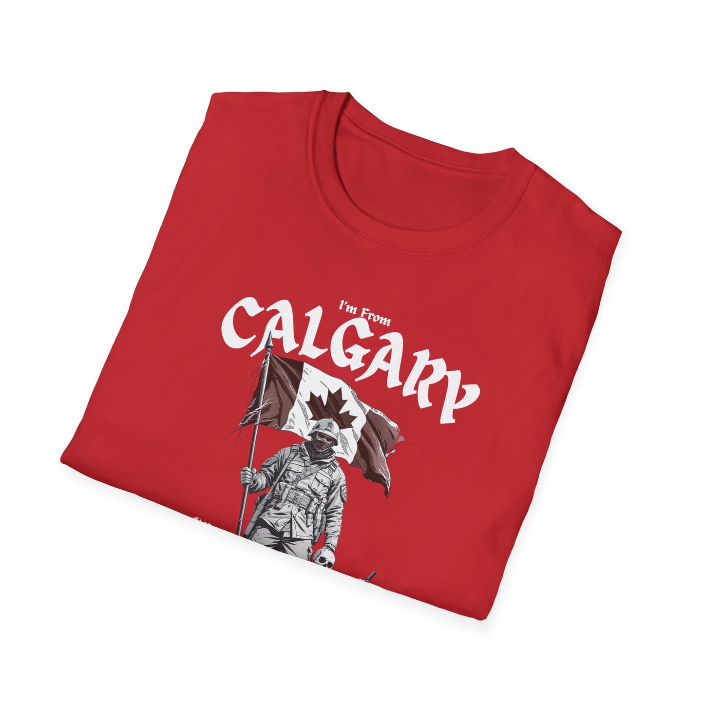 Calgary Underestimate Guy T-Shirt, c11-n00-s002 Softstyle Graphic Tee, Unisex Casual Wear, Support'n Locals Merch, Gift for Community Lovers.