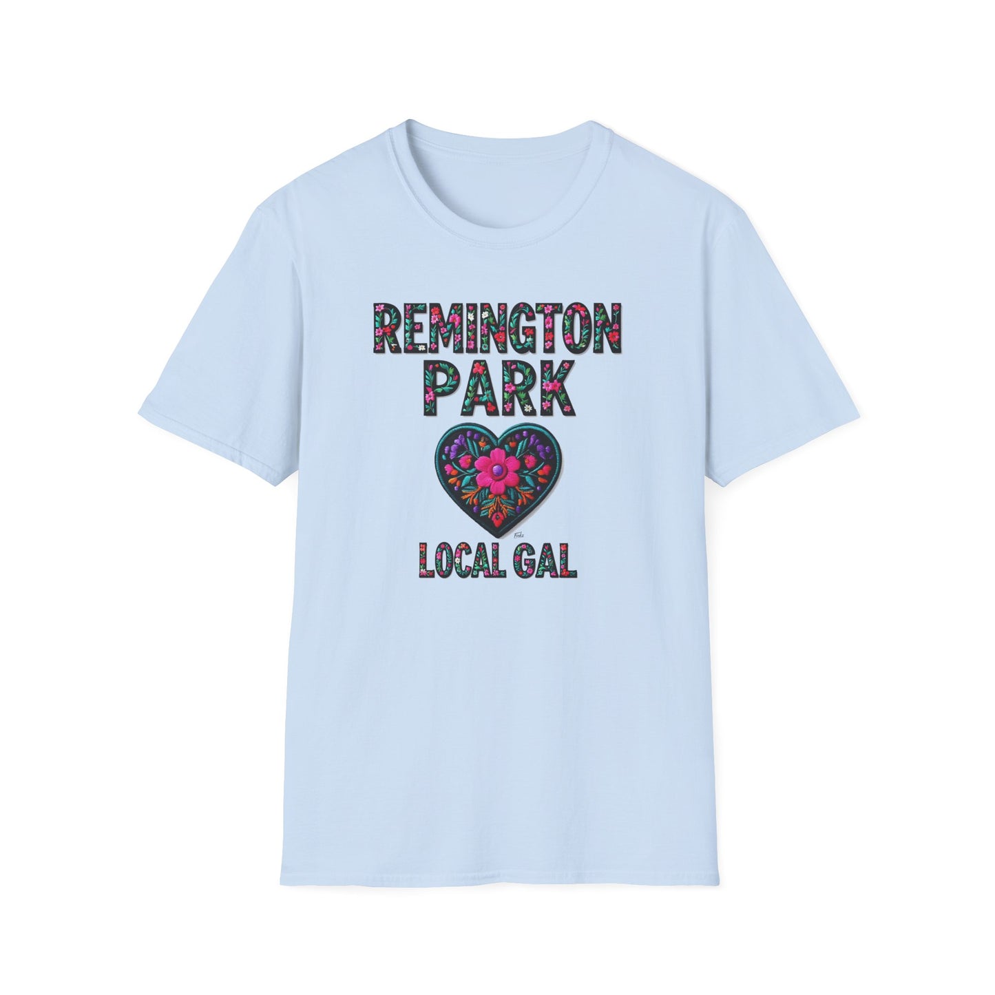 REMINGTON PARK Local Gal Flower-Heart T-Shirt, 3 Softstyle Graphic Tee, Unisex Casual Wear, Support Local Merch, Gift for Community Lovers, Finkz WINDSOR
