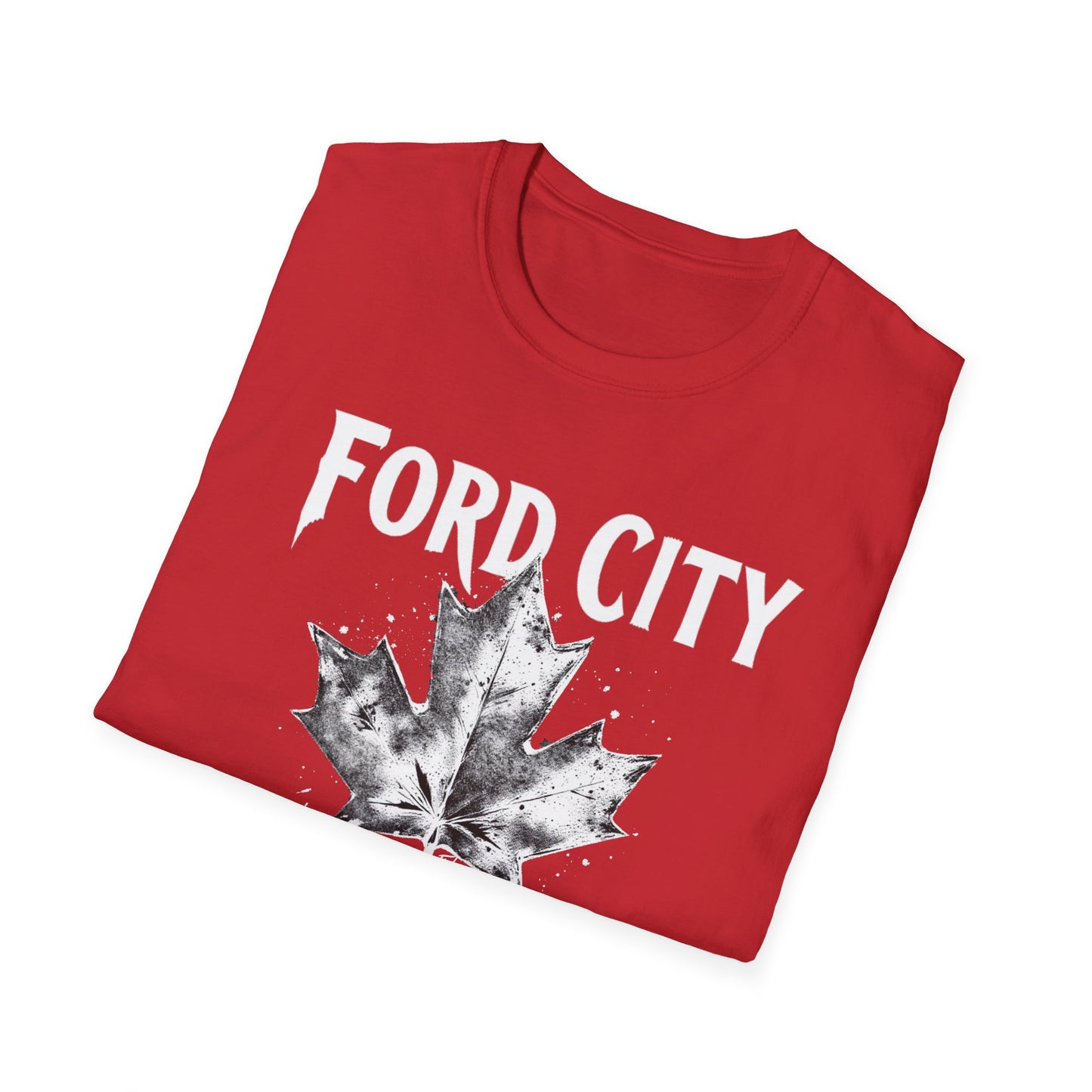 FORD CITY, Rep'n My Hood, Hardcore Local Cool Leaf T-Shirt, Softstyle Graphic Tee, Unisex Casual Wear, Support Local Merch, Gift for Community Lovers FINKZ WINDSOR