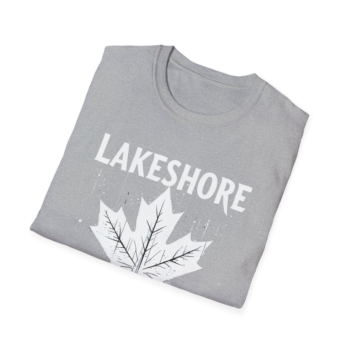 LAKESHORE, We Support Our Own 2, Hardcore Local White Leaf T-Shirt, Softstyle Graphic Tee, Unisex Casual Wear, Support Local Merch, Gift for Community Lovers Finkz Windsor