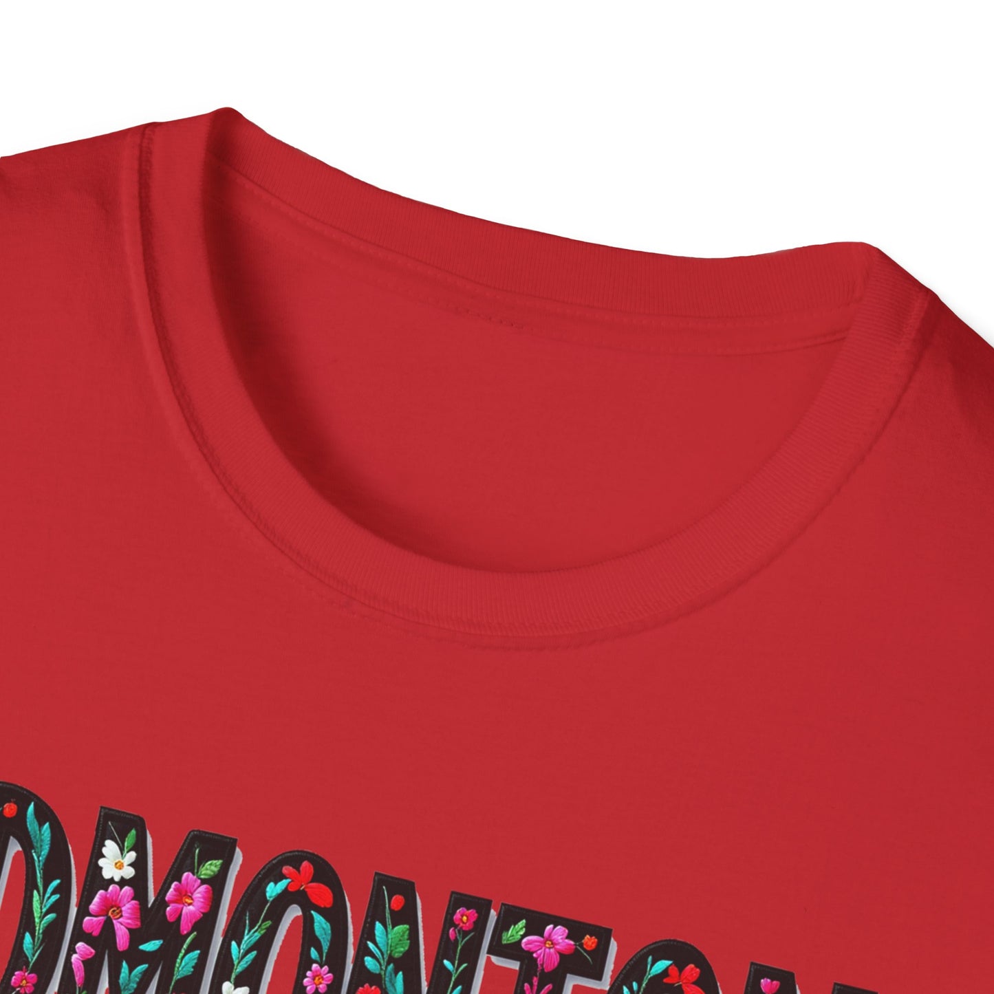 Edmonton Local Gal Flower-Heart T-Shirt, c012-n00-s005 Softstyle Graphic Tee, Unisex Casual Wear, Support Local Merch, Gift for Community Lovers, Finkz