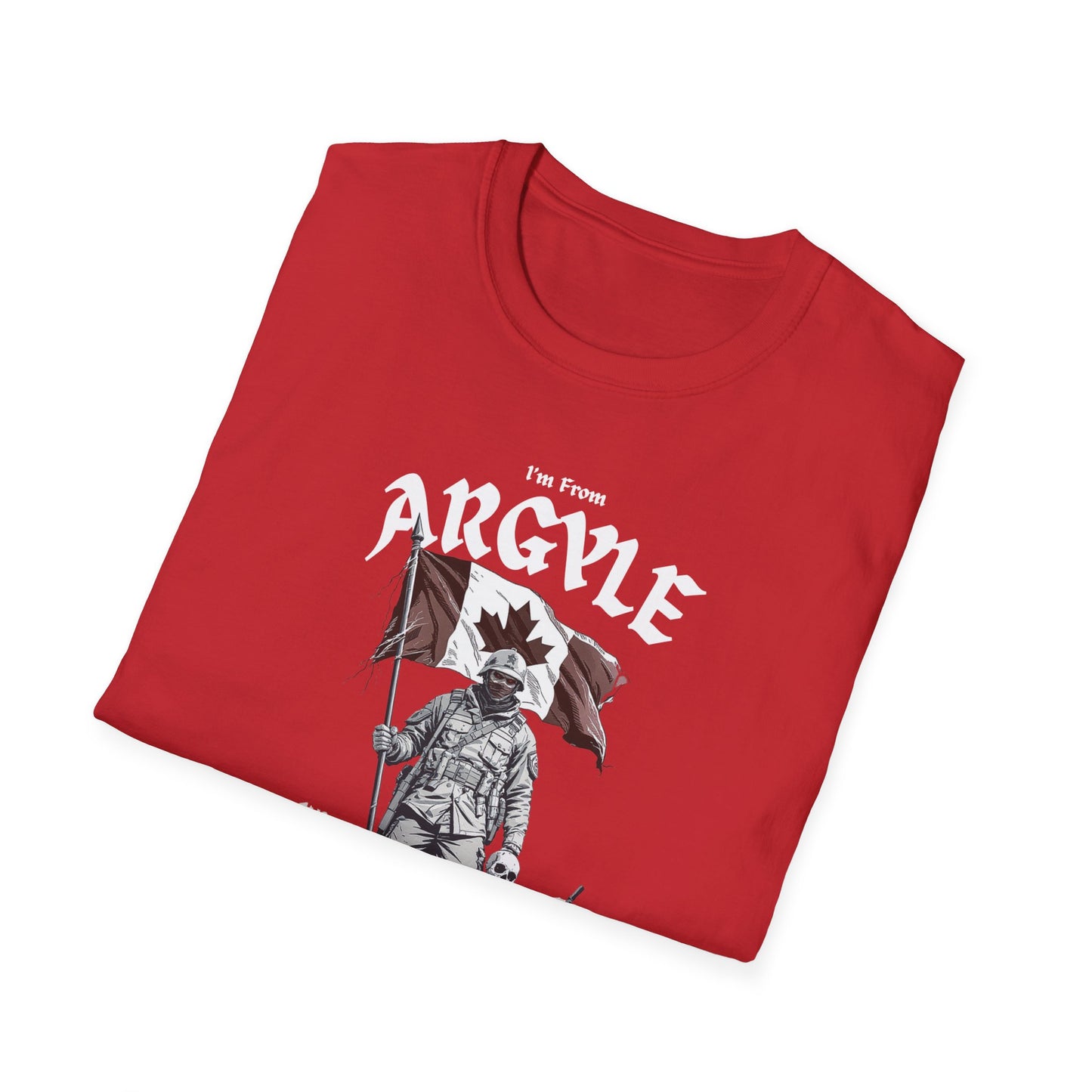 Argyle Underestimate Guy T-Shirt, c02-n01-s002 Softstyle Graphic Tee, Unisex Casual Wear, Support'n Locals Merch, Gift for Community Lovers.