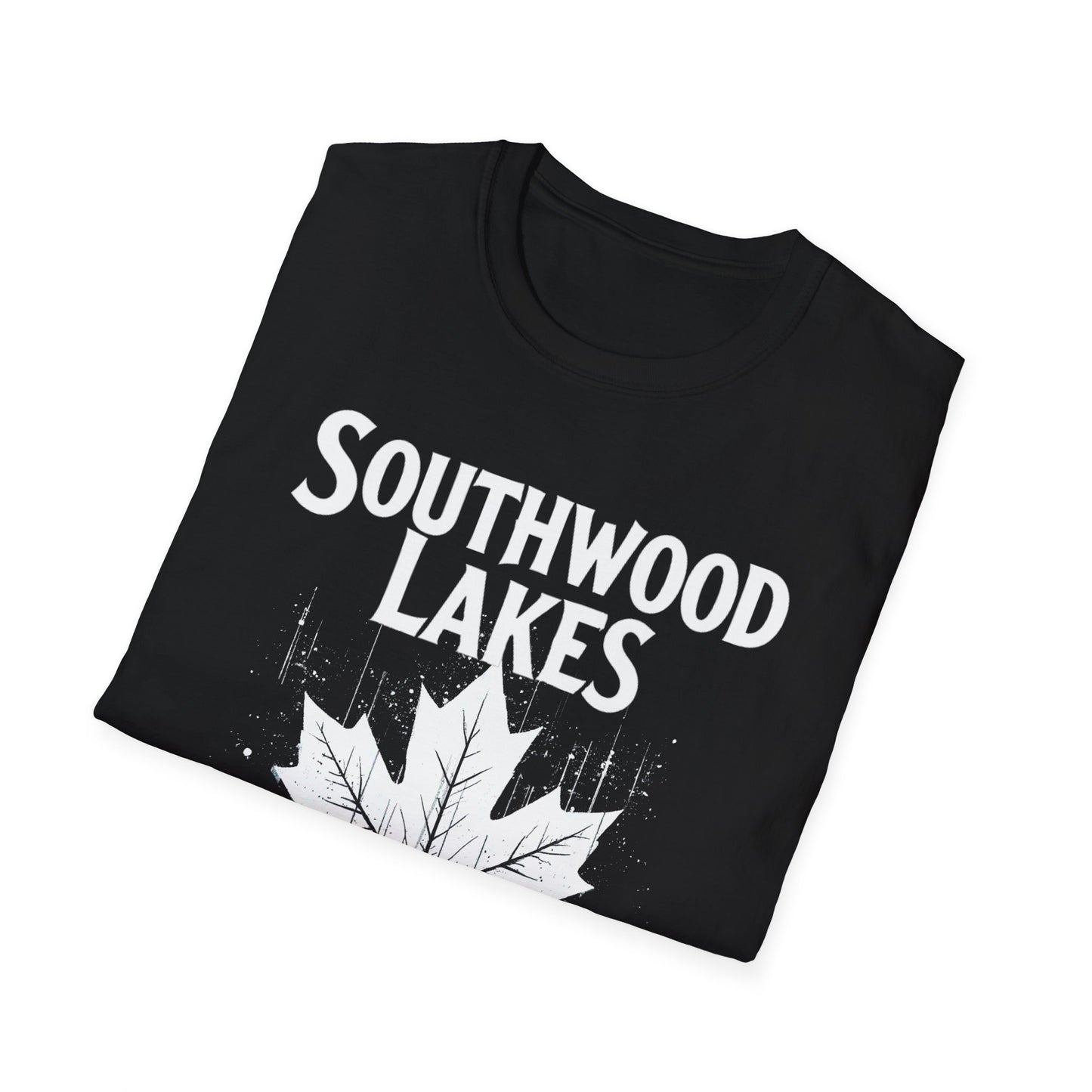 SOUTHWOOD LAKES, We Support Our Own 2, Hardcore Local White Leaf T-Shirt, Softstyle Graphic Tee, Unisex Casual Wear, Support Local Merch, Gift for Community Lovers Finkz Windsor