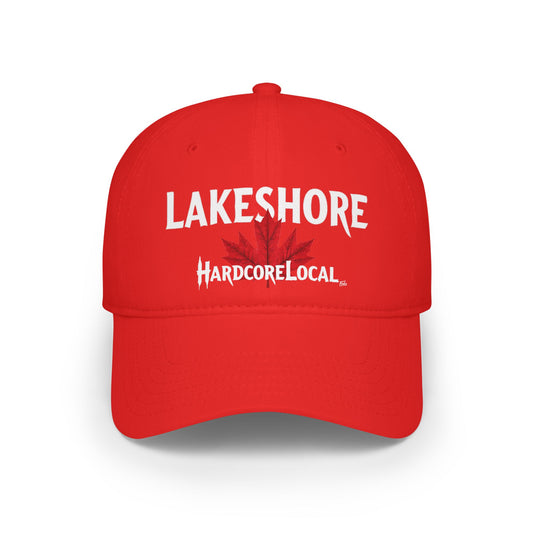 LAKESHORE HARDCORE  BIG LEAF Low Profile Baseball Cap - Red Hat for Community Lovers FINKZ WINDSOR