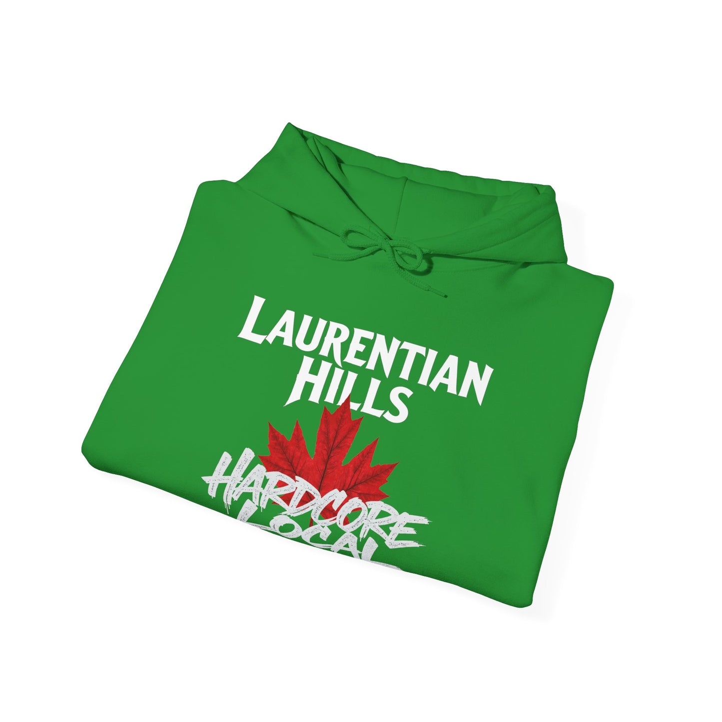 Laurentian Hills HARDCORE LOCAL red leaf, Hooded Sweatshirt - c03-n06-hs006 Unisex Heavy Blend™ Pullover, Casual Hoodie for Every Day, Gift for Friends, Support'n Locals -Local Pride Apparel Support Your Community
