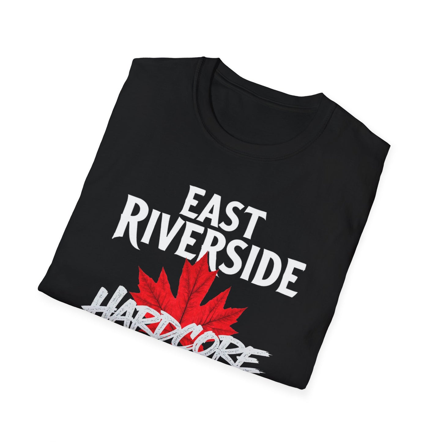 RIVERSIDE EAST Hardcore Local, We Support Our Own,  Red Leaf 3 T-Shirt, Softstyle Graphic Tee, Unisex Casual Wear, Support Local Merch, Gift for Community Lovers, FINKZ WINDSOR
