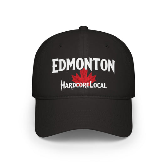 Edmonton HARDCORE LOCAL Red LEAF Low Profile Baseball Cap - Hat for Community Lovers
