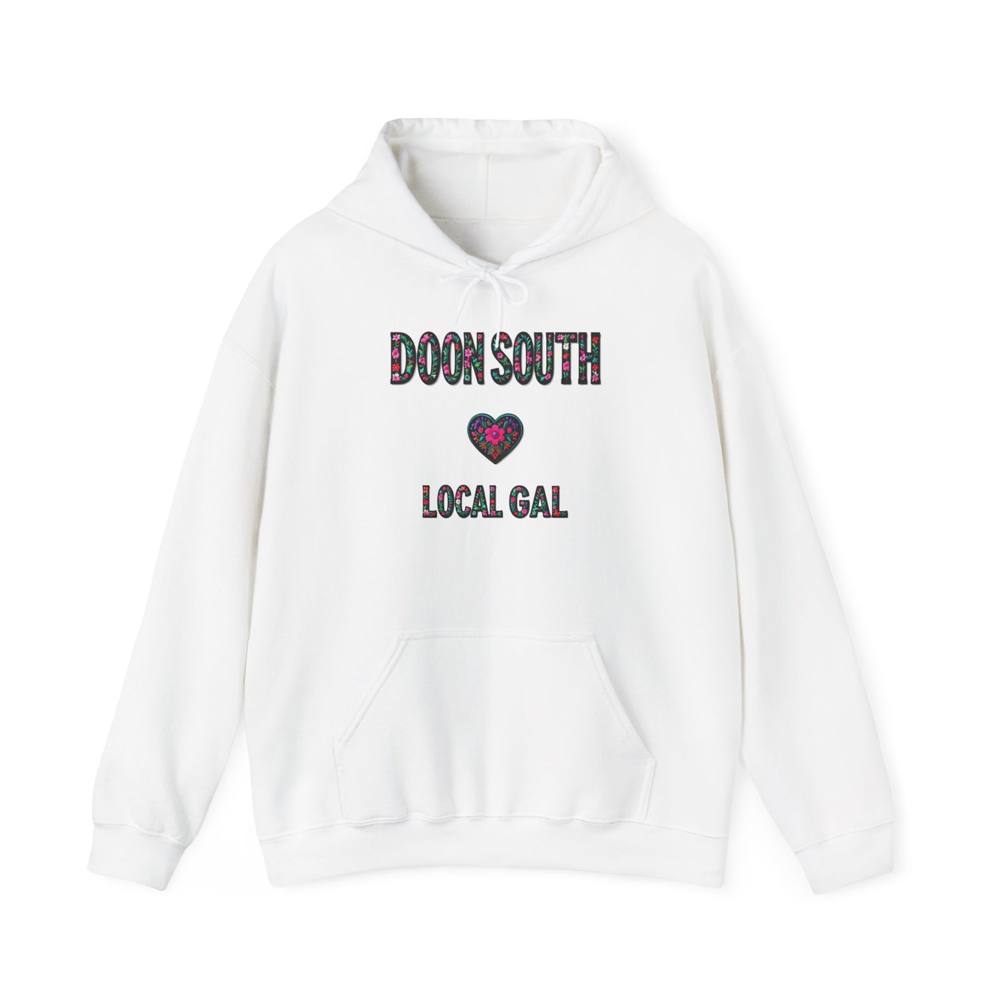 Doon South Local Gal Flower c03-n02-hs005, Hooded Sweatshirt -  Unisex Heavy Blend™ Pullover, Casual Hoodie for Every Day, Gift for Friends, Support'n Locals -Local Pride Apparel Support Your Community