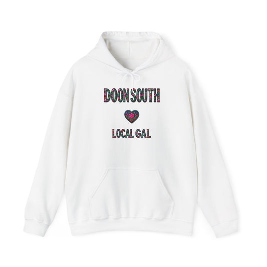 Doon South Local Gal Flower c03-n02-hs005, Hooded Sweatshirt -  Unisex Heavy Blend™ Pullover, Casual Hoodie for Every Day, Gift for Friends, Support'n Locals -Local Pride Apparel Support Your Community