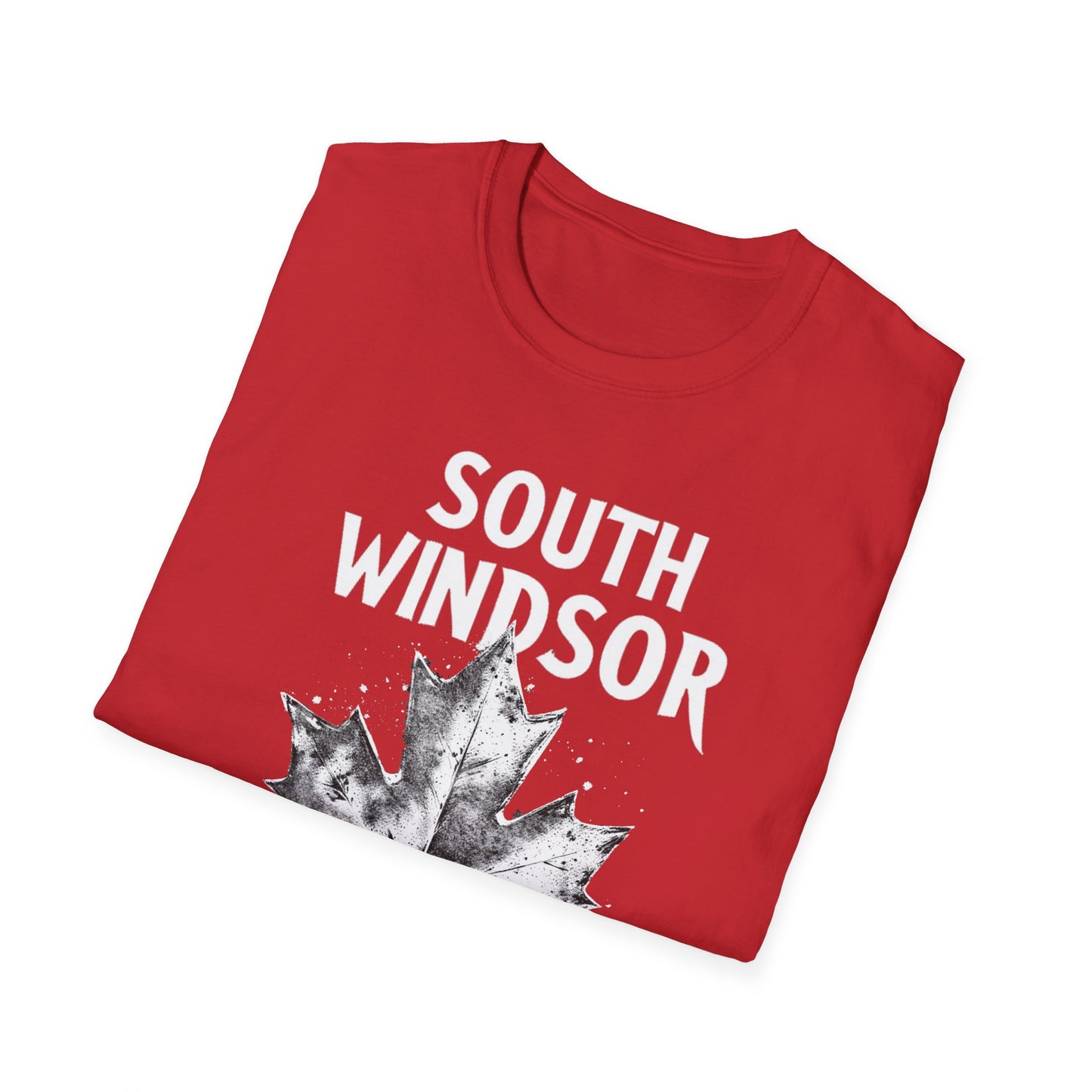 SOUTH WINDSOR, Rep'n My Hood, Hardcore Local Cool Leaf T-Shirt, Softstyle Graphic Tee, Unisex Casual Wear, Support Local Merch, Gift for Community Lovers, Finkz WINDSOR
