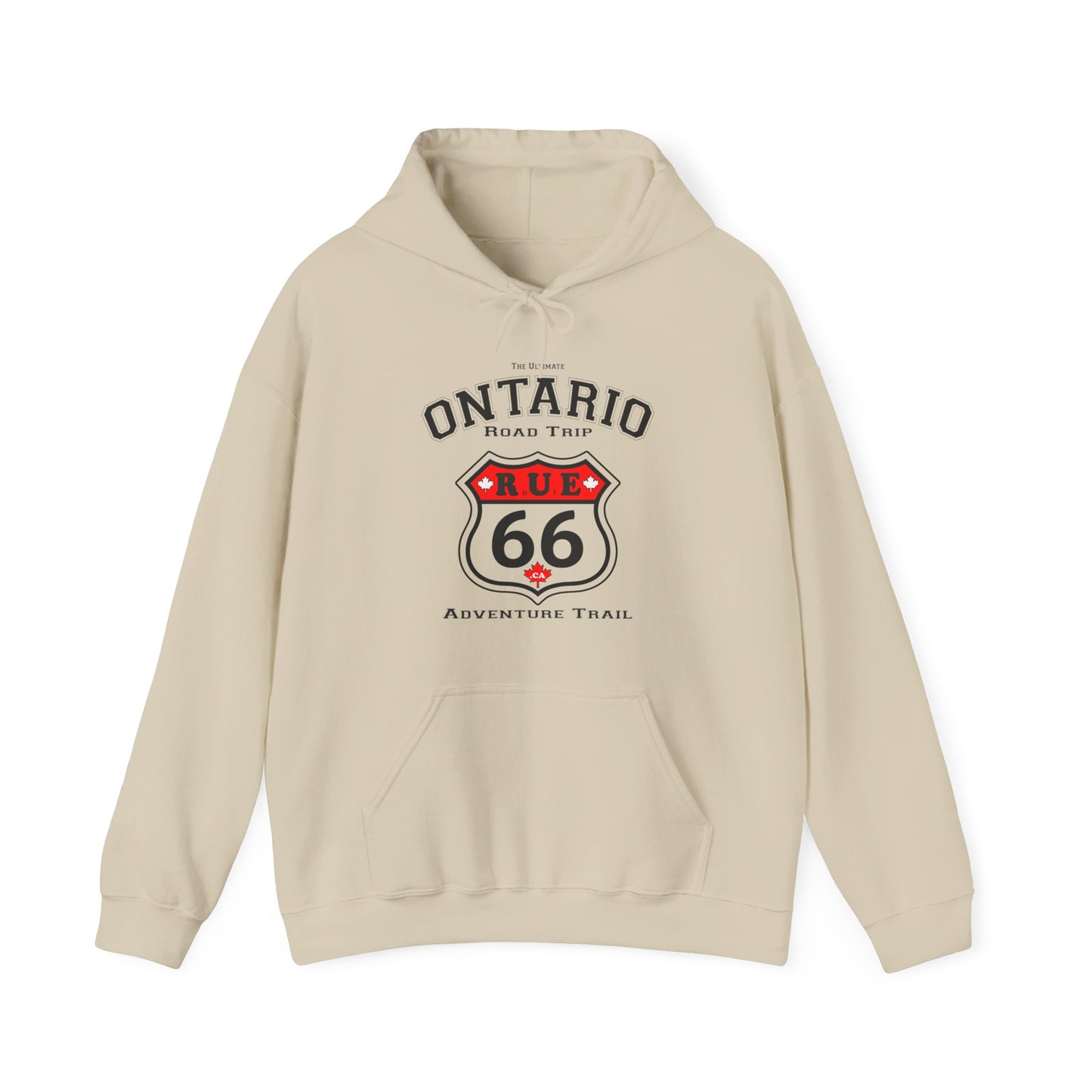 Ontario Road Trip White | Rue66.ca 100% Authentic | Cozy Camping Hoodie | Unisex Hooded Sweatshirt for Nature Lovers, Casual Wear, Gift for Him/Her, Outdoor Adventures, Cozy...