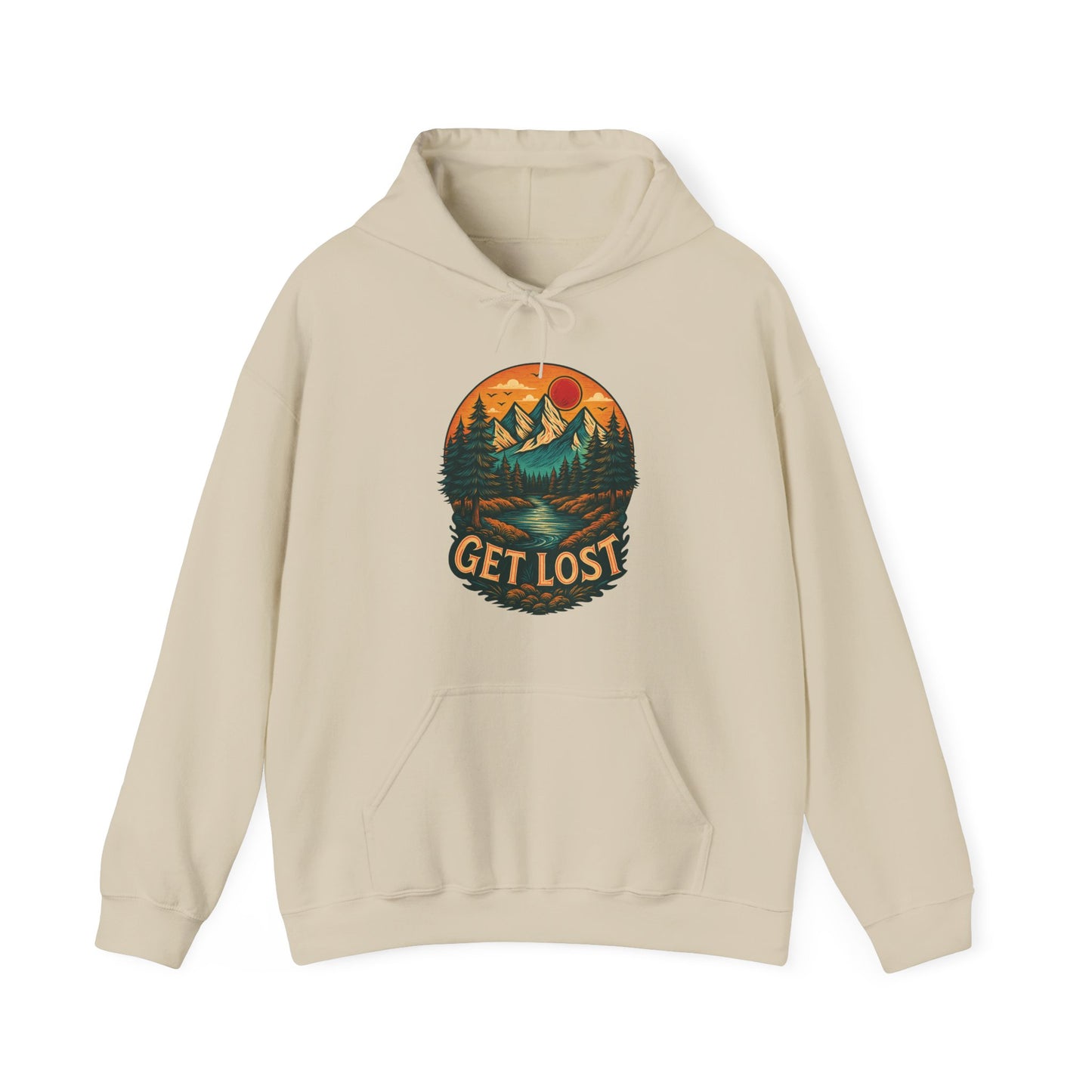 Get Lost Hoodie | HappyCamperCrew.Com 100% Authentic | Cozy Camping Hoodie | Unisex Hooded Sweatshirt for Nature Lovers, Casual Wear, Gift for Him/Her, Outdoor Adventures, Cozy Days & Warm Nights by the Campfire