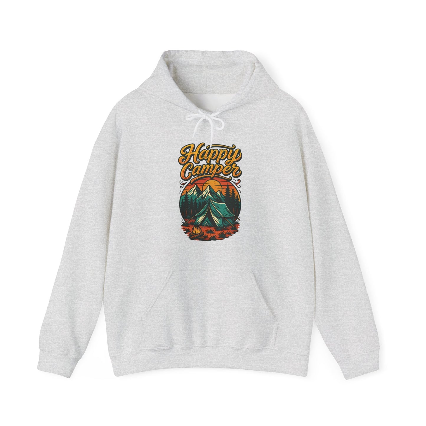 Happy Camper Hoodie | HappyCamperCrew.Com 100% Authentic | Cozy Camping Hoodie | Unisex Hooded Sweatshirt for Nature Lovers, Casual Wear, Gift for Him/Her, Outdoor Adventures, Cozy Days & Warm Nights by the Campfire