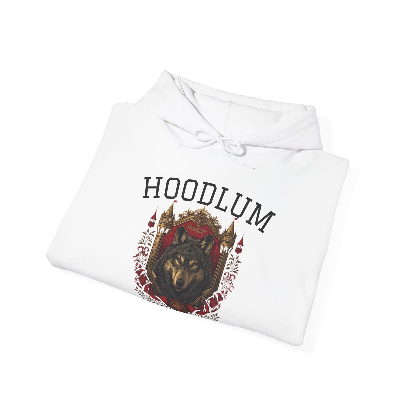 Hoodlum University White Cozy Hoodie Wolf | Unisex Sweatshirt for Nature Lovers, Casual Wear, Gift for Him/Her, Outdoor Adventures, Cozy Days Canada Patriotic