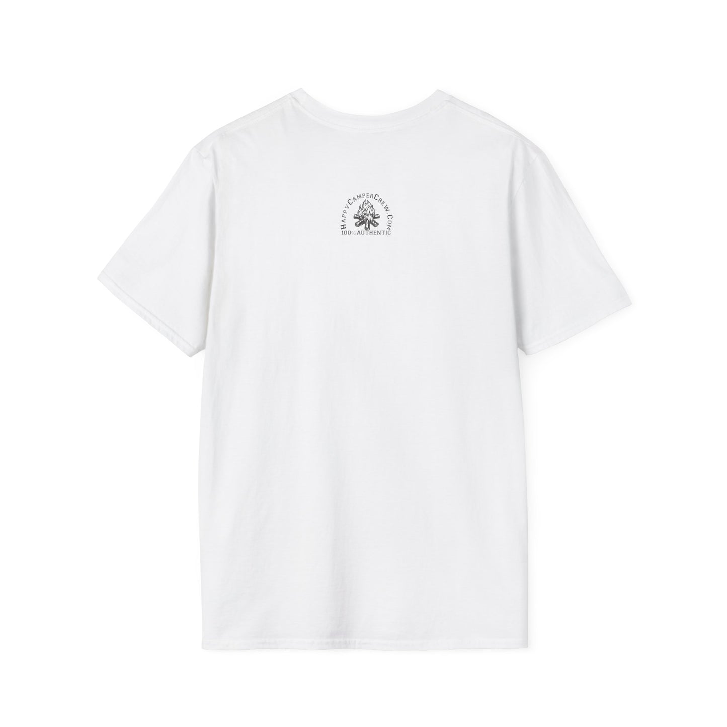 Happy Camper Crew Compass T-Shirt, Softstyle Graphic Tee, Unisex Casual Wear, Support'N Locals Merch, Gift for Community Lovers,
