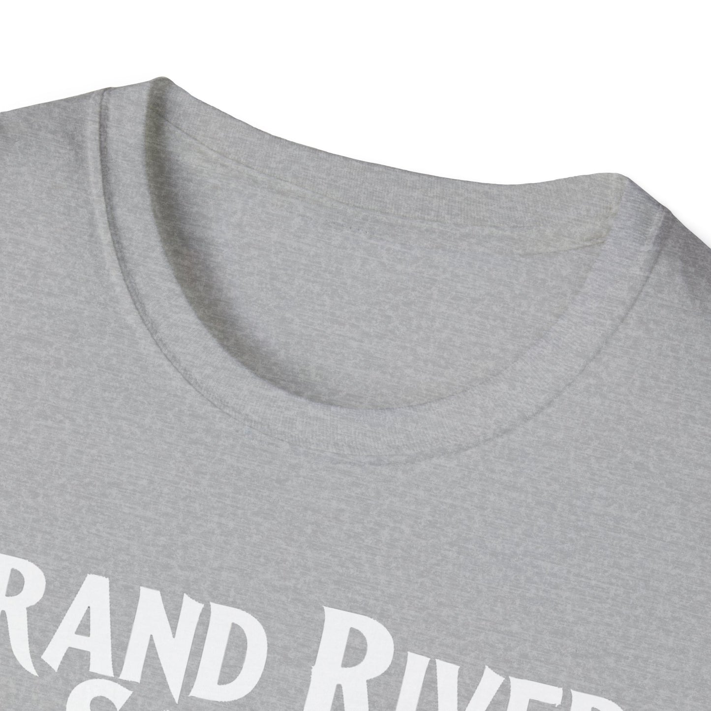 Grand River South Hardcore We Support Our Own Red Leaf T-Shirt, c03-n04-s006 Softstyle Graphic Tee, Unisex Casual Wear, Support'n Locals Merch, Gift for Community Lovers.