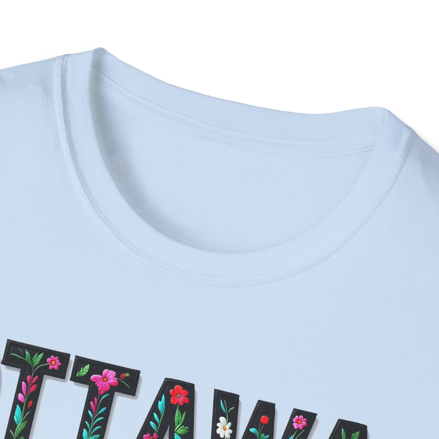 Ottawa Local Gal Flower-Heart T-Shirt, c07-n00-s005 Softstyle Graphic Tee, Unisex Casual Wear, Support Local Merch, Gift for Community Lovers, Finkz WINDSOR