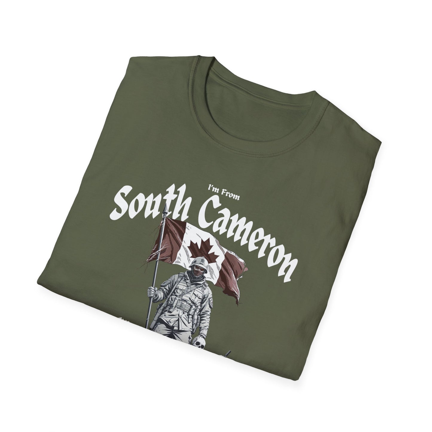 South Cameron Underestimate Guy T-Shirt, c01-n12-s002 Softstyle Graphic Tee, Unisex Casual Wear, Support'n Locals Merch, Gift for Community Lovers.