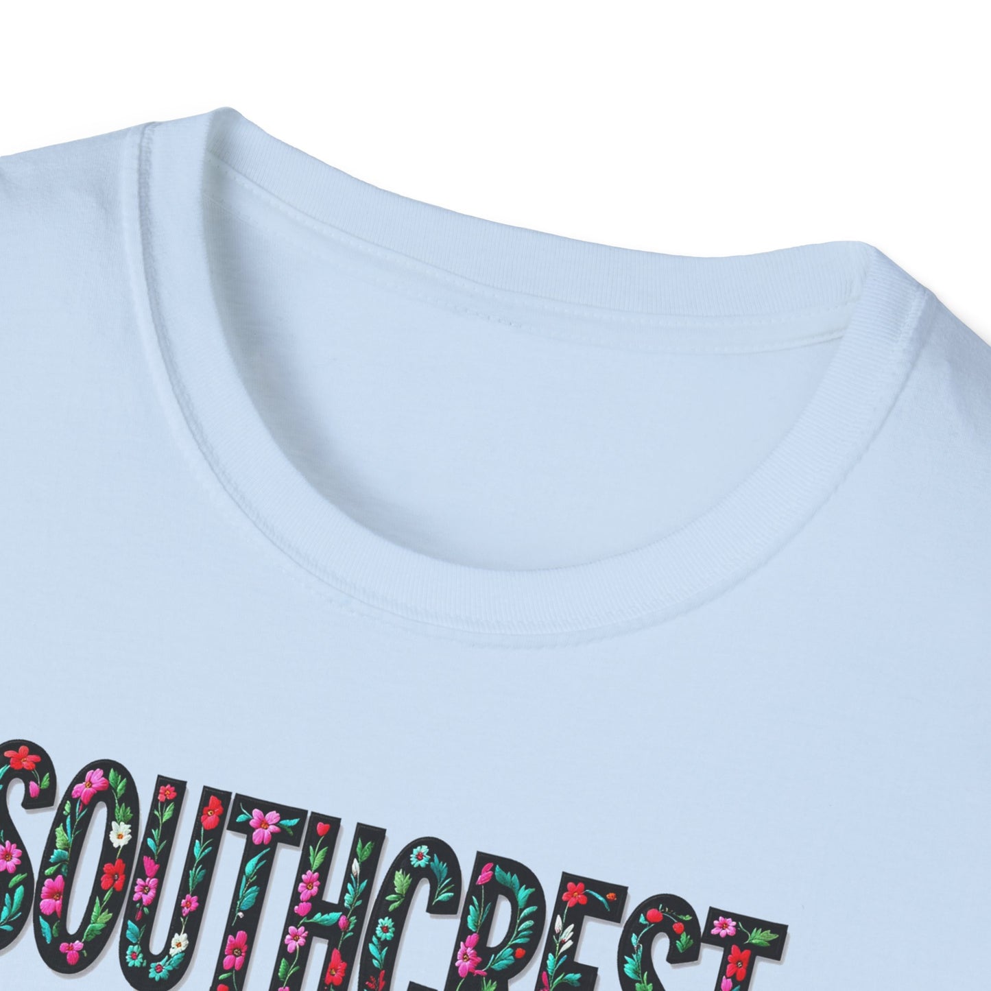 Southcrest Local Gal Flower-Heart T-Shirt, c02-n07-s05  Softstyle Graphic Tee, Unisex Casual Wear, Support Local Merch, Gift for Community Lovers, Finkz WINDSOR