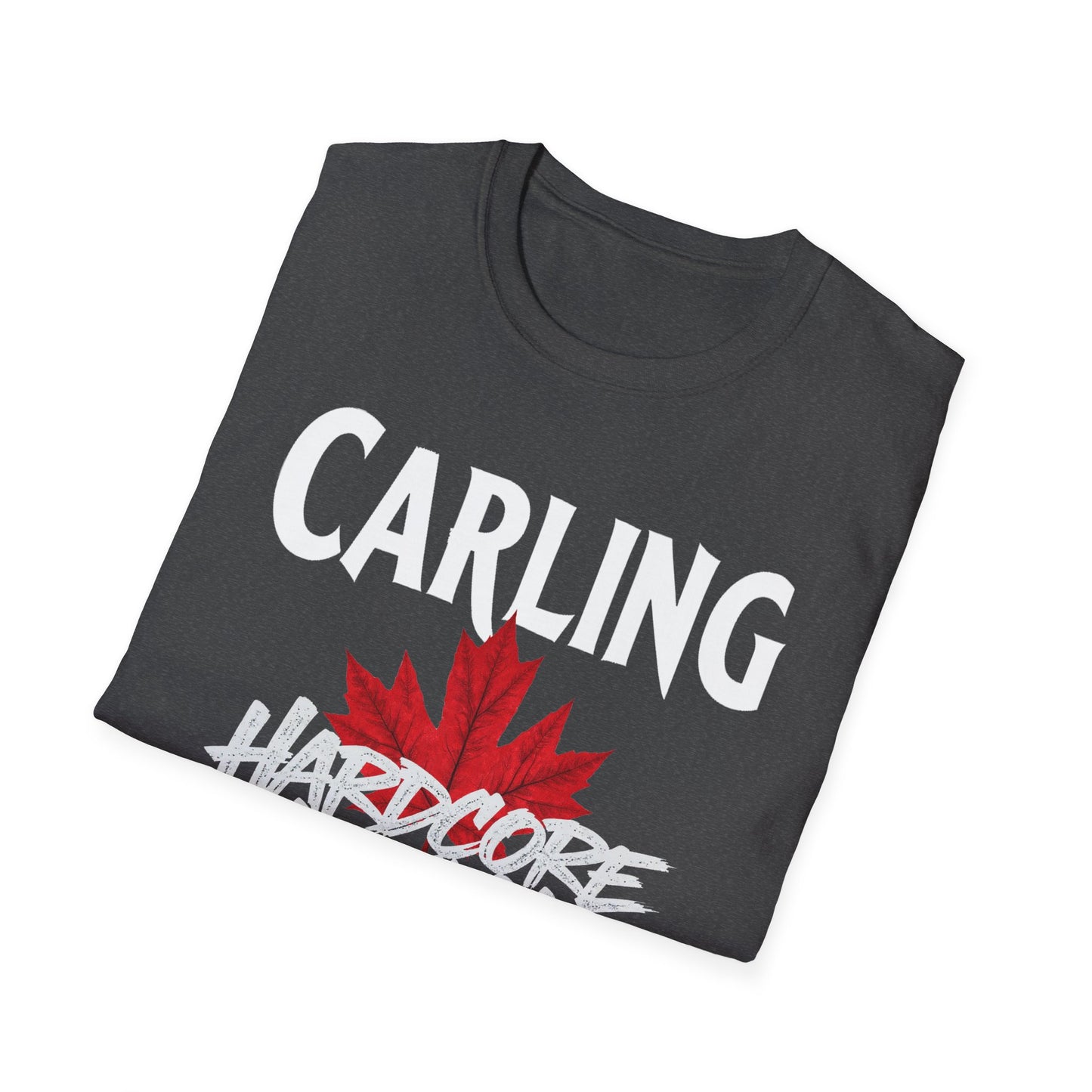 Carling Hardcore We Support Our Own Red Leaf T-Shirt, c02-n03-s006 Softstyle Graphic Tee, Unisex Casual Wear, Support'n Locals Merch, Gift for Community Lovers.