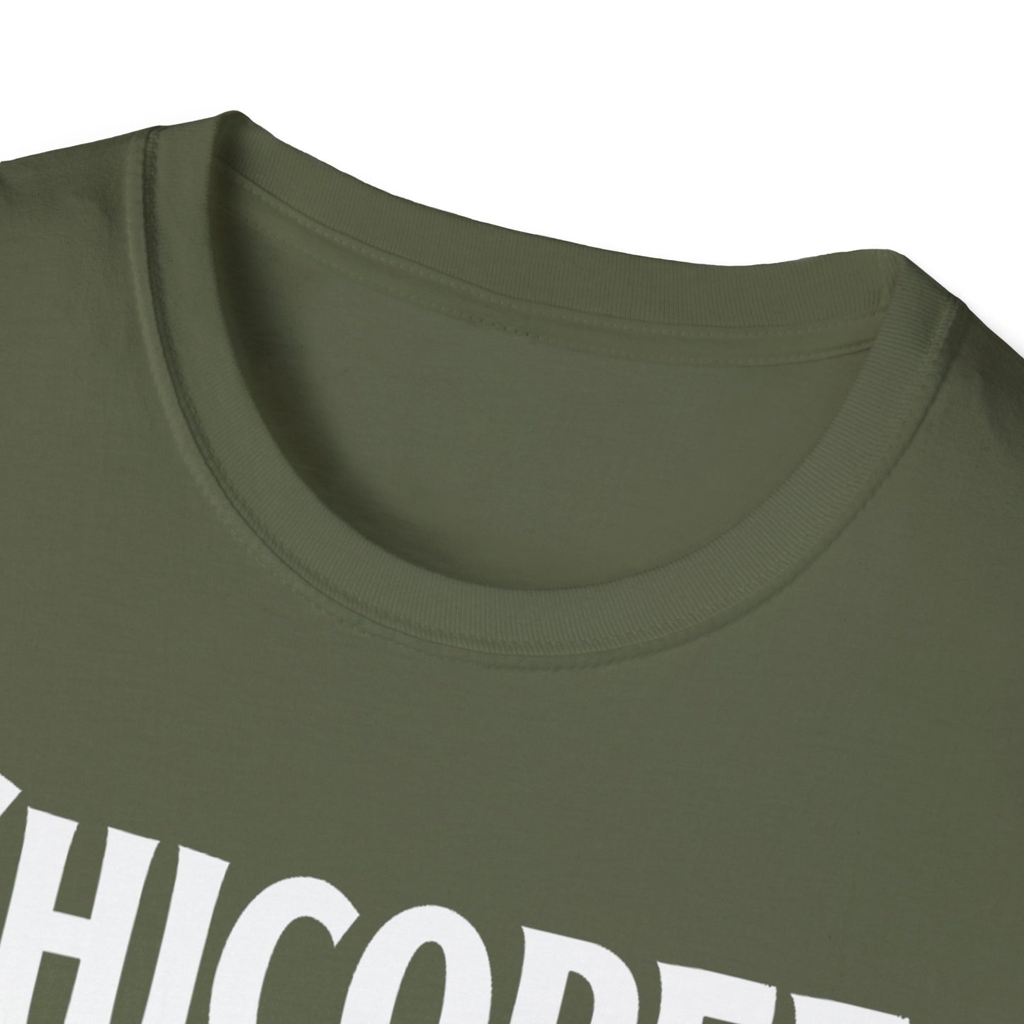 Chicopee Hardcore Rep'n White Leaf T-Shirt, c03-n01-s007 Softstyle Graphic Tee, Unisex Casual Wear, Support'n Locals Merch, Gift for Community Lovers.