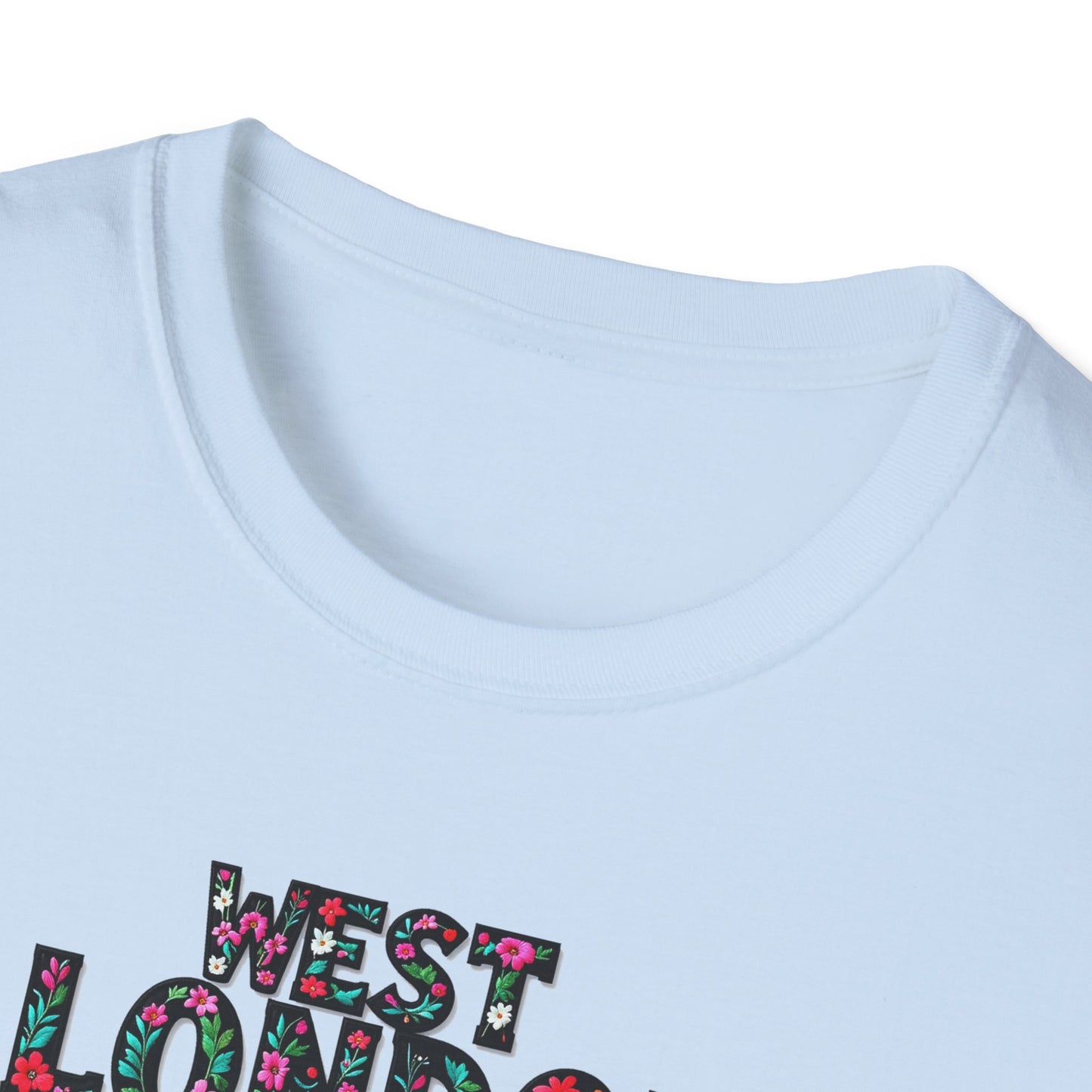 West London Local Gal Flower-Heart T-Shirt, c02-n08-s05  Softstyle Graphic Tee, Unisex Casual Wear, Support Local Merch, Gift for Community Lovers, Finkz WINDSOR