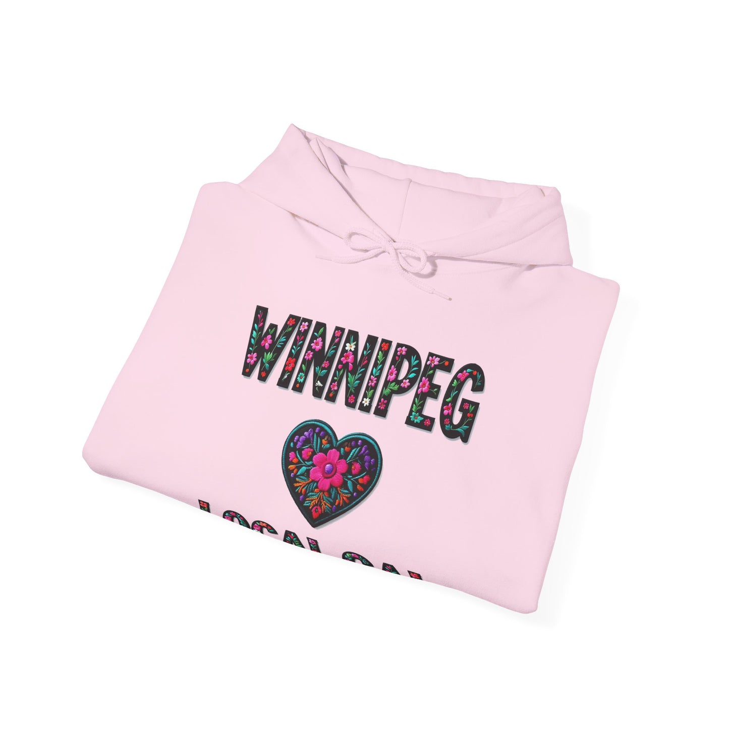 Winnipeg Local Gal Flower c09-n00-hs005, Hooded Sweatshirt -  Unisex Heavy Blend™ Pullover, Casual Hoodie for Every Day, Gift for Friends, Support'n Locals -Local Pride Apparel Support Your Community