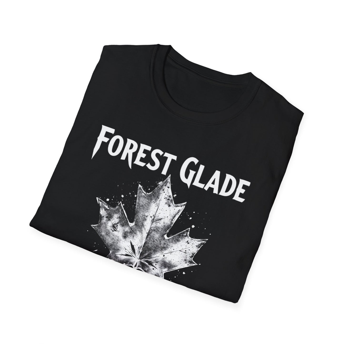 FOREST GLADE +BACK Hardcore Cool Leaf, T-Shirt, Softstyle Graphic Tee, Unisex Casual Wear, Support Local Merch, Gift for Community Lovers