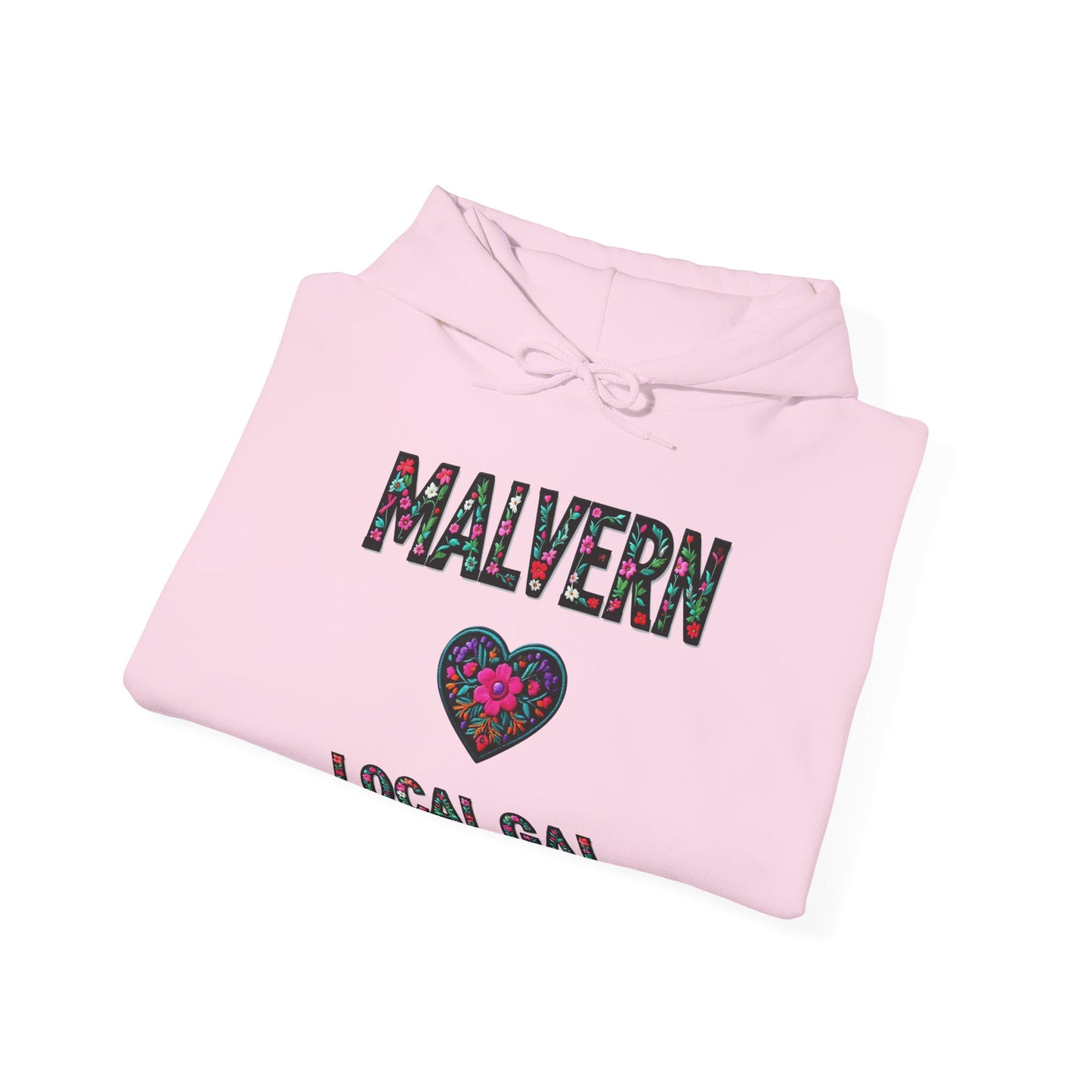 Malvern Local Gal Flower c06-n04-hs005, Hooded Sweatshirt -  Unisex Heavy Blend™ Pullover, Casual Hoodie for Every Day, Gift for Friends, Support'n Locals -Local Pride Apparel Support Your Community