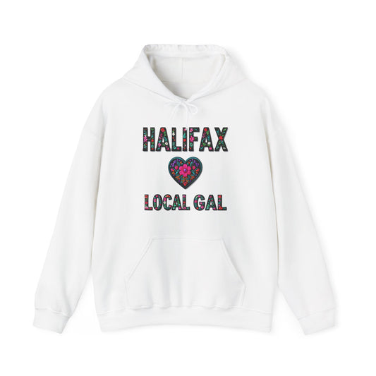 Halifax Local Gal Flower c08-n00-hs005, Hooded Sweatshirt - Unisex Heavy Blend™ Pullover, Casual Hoodie for Every Day, Gift for Friends, Support'n Locals -Local Pride Apparel Support Your Community