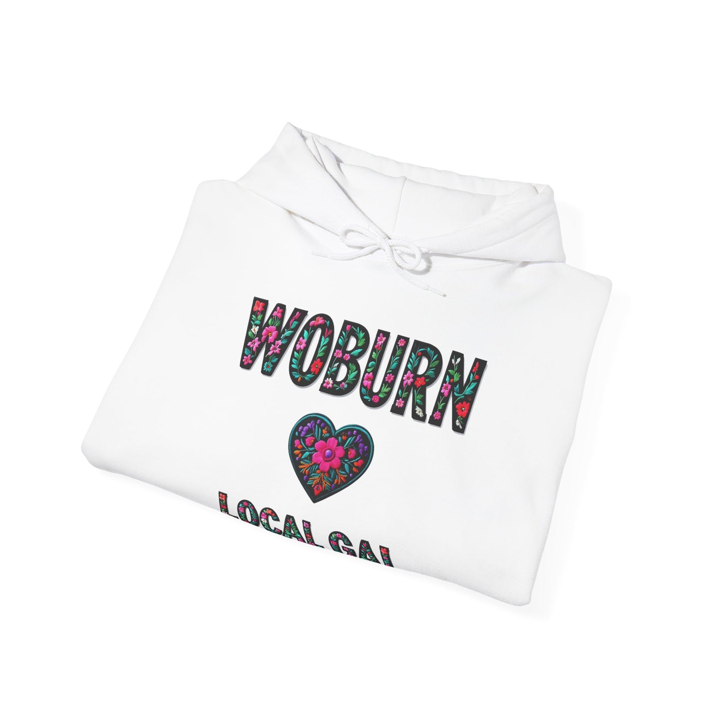 Woburn Local Gal Flower c06-n06-hs005, Hooded Sweatshirt -  Unisex Heavy Blend™ Pullover, Casual Hoodie for Every Day, Gift for Friends, Support'n Locals -Local Pride Apparel Support Your Community