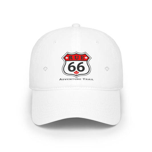 Rue 66 Low Profile Baseball Cap, White Adjustable Hat, Outdoor Gear, Casual Style, Gift for Nature Lovers - rue66.ca