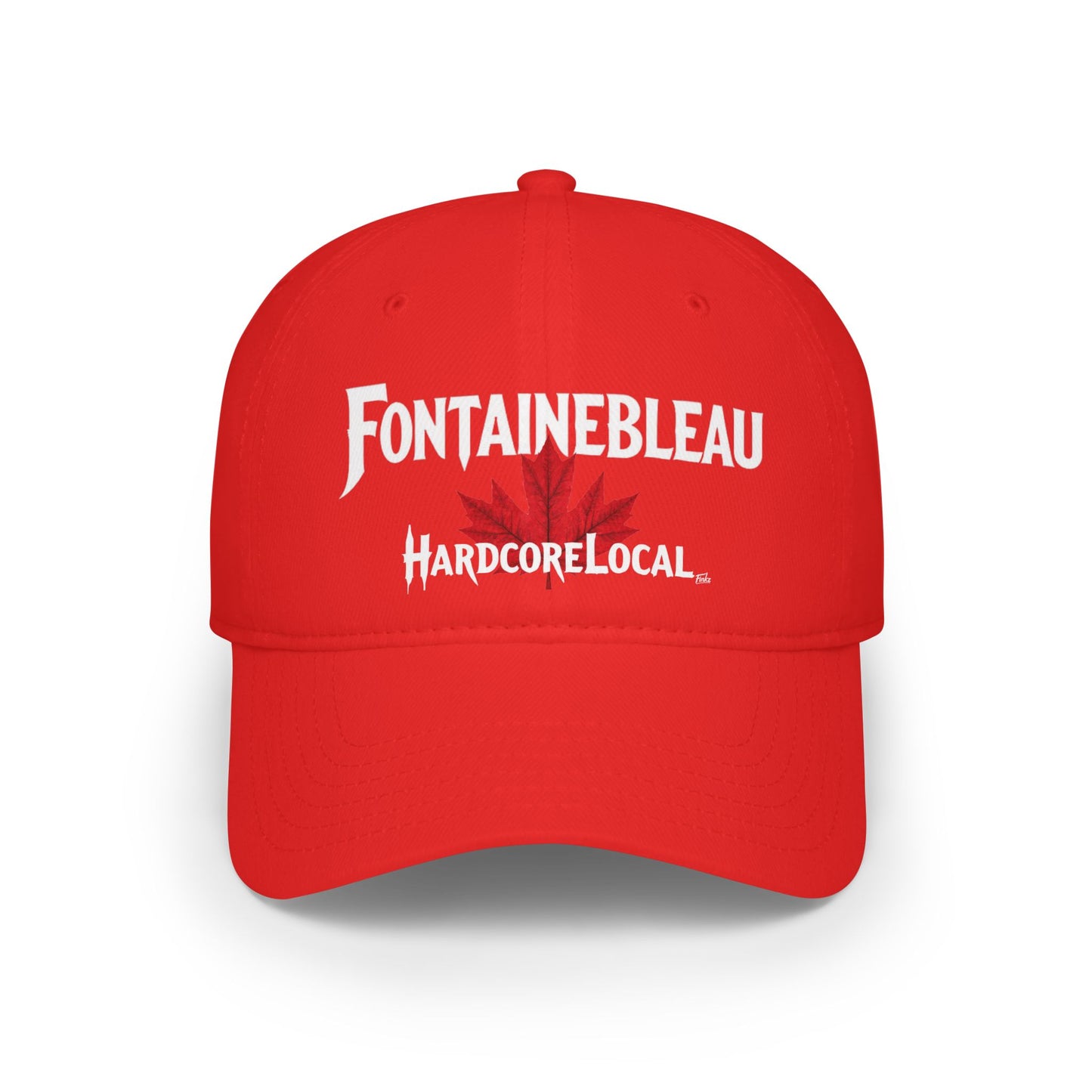 FONTAINEBLEAU HARDCORE  BIG LEAF Low Profile Baseball Cap - Red Hat for Community Lovers FINKZ WINDSOR