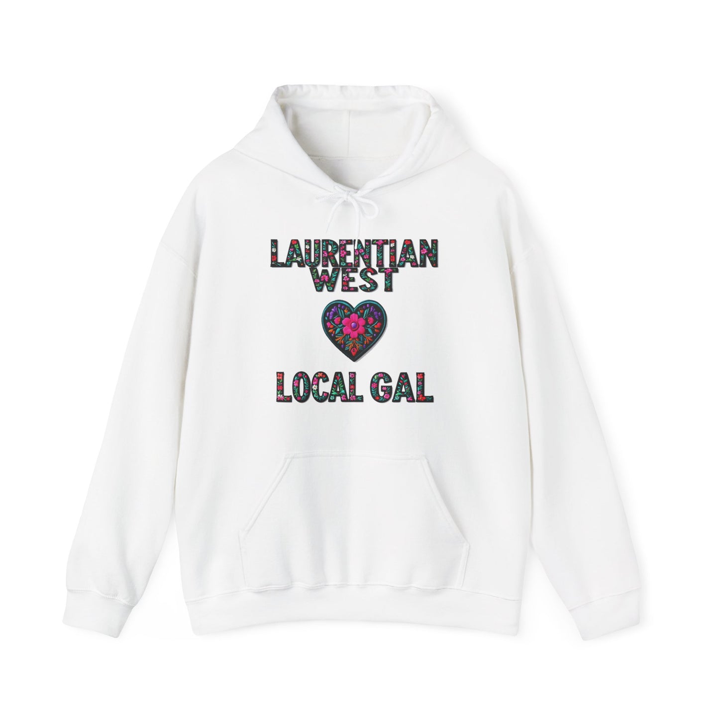 Laurentian West Local Gal Flower c03-n01-hs005, Hooded Sweatshirt -  Unisex Heavy Blend™ Pullover, Casual Hoodie for Every Day, Gift for Friends, Support'n Locals -Local Pride Apparel Support Your Community