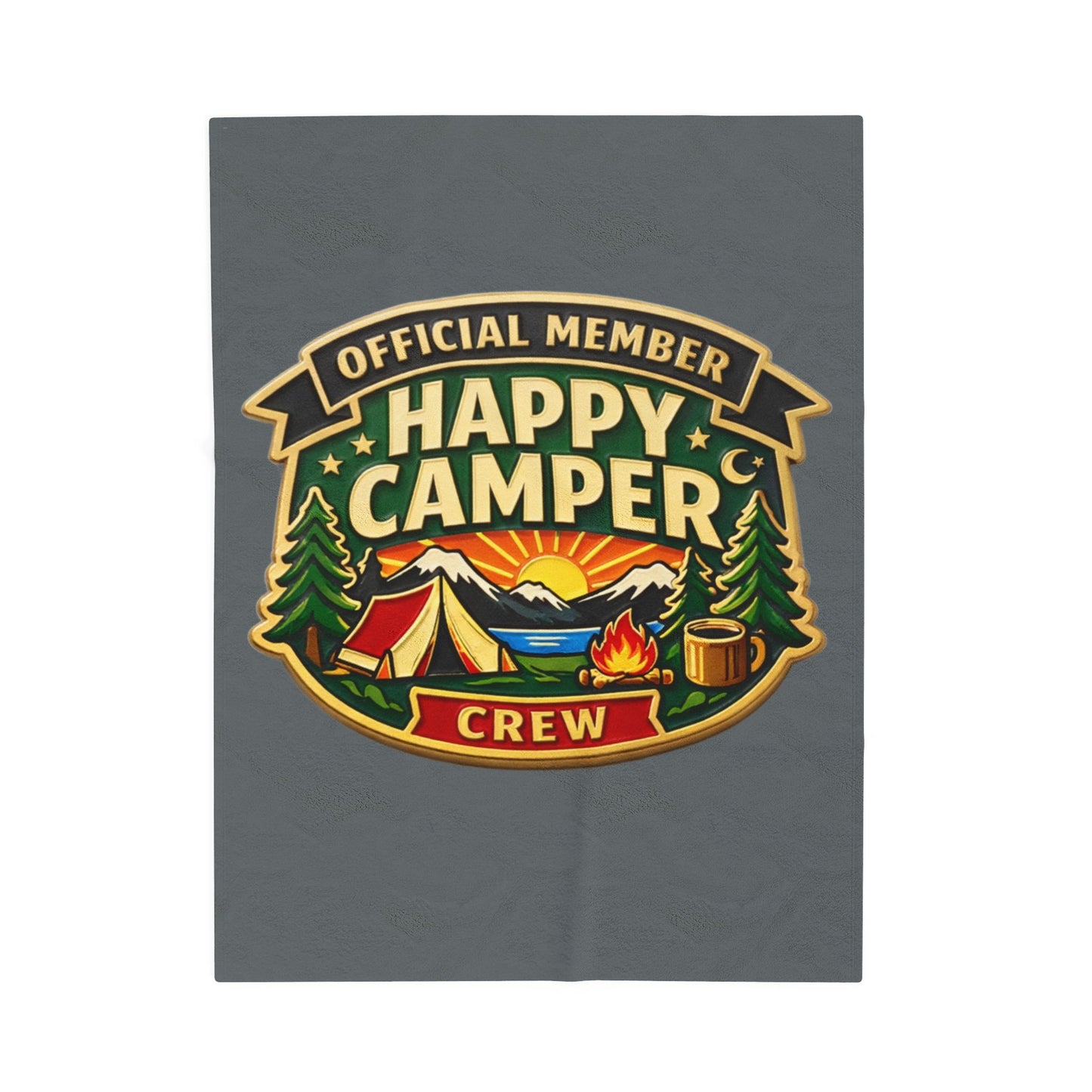 Blanket - Official Member* Happy Camper Crew Velveteen Plush Blanket — "happycampercrew.com other" Mountain Camper Throw