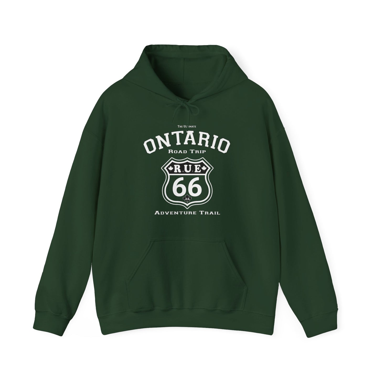 Ontario Road Trip Red | Rue66.ca 100% Authentic | Cozy Camping Hoodie | Unisex Hooded Sweatshirt for Nature Lovers, Casual Wear, Gift for Him/Her, Outdoor Adventures, Cozy...