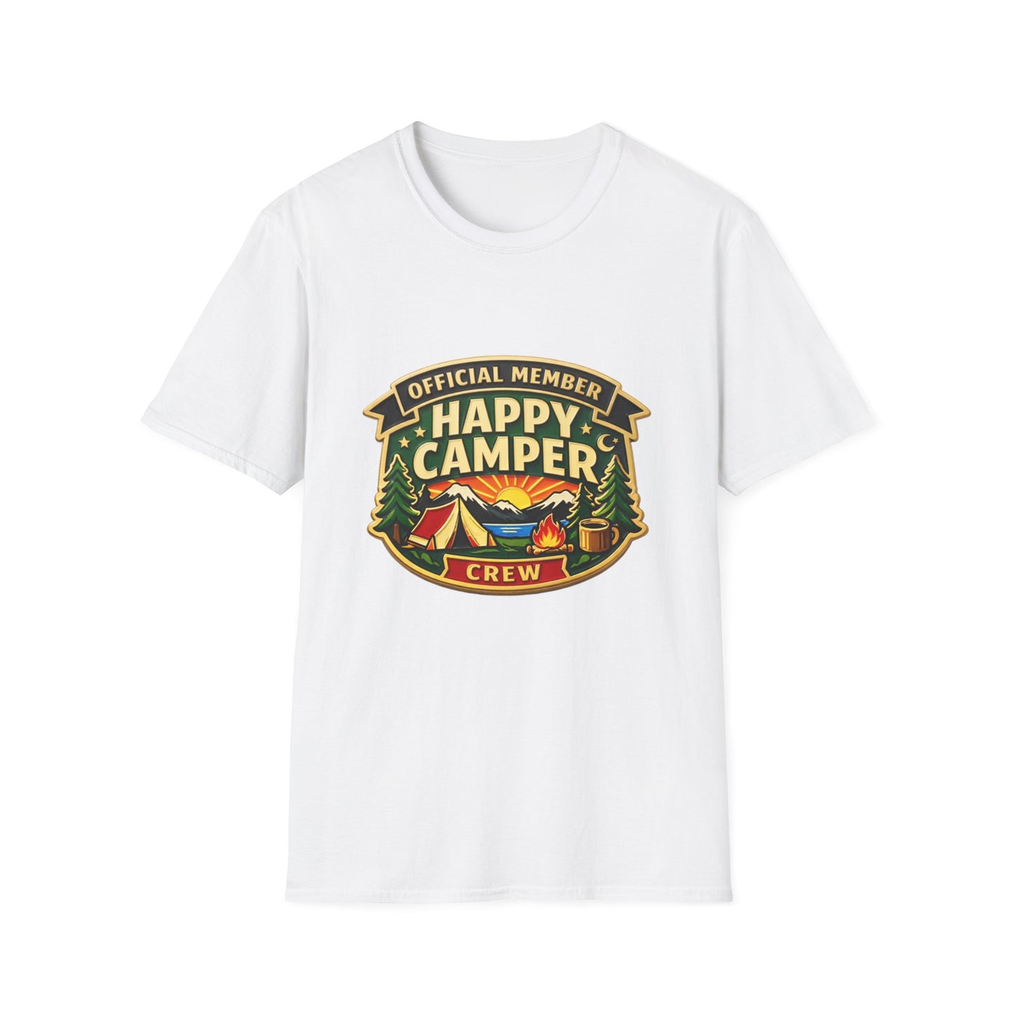 Happy Camper Crew T-Shirt, Softstyle, Unisex  - HappyCamperCrew.com