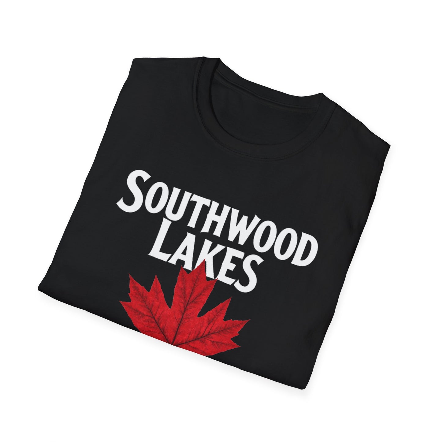 Southwood Lakes Hardcore Local Red Leaf, We Support Our Own, 1 T-Shirt, Softstyle Graphic Tee, Unisex Casual Wear, Support Local Merch, Gift for Community Lovers