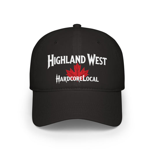 Highland West HARDCORE LOCAL Red LEAF Low Profile Baseball Cap - Hat for Community Lovers c03-n05-h01