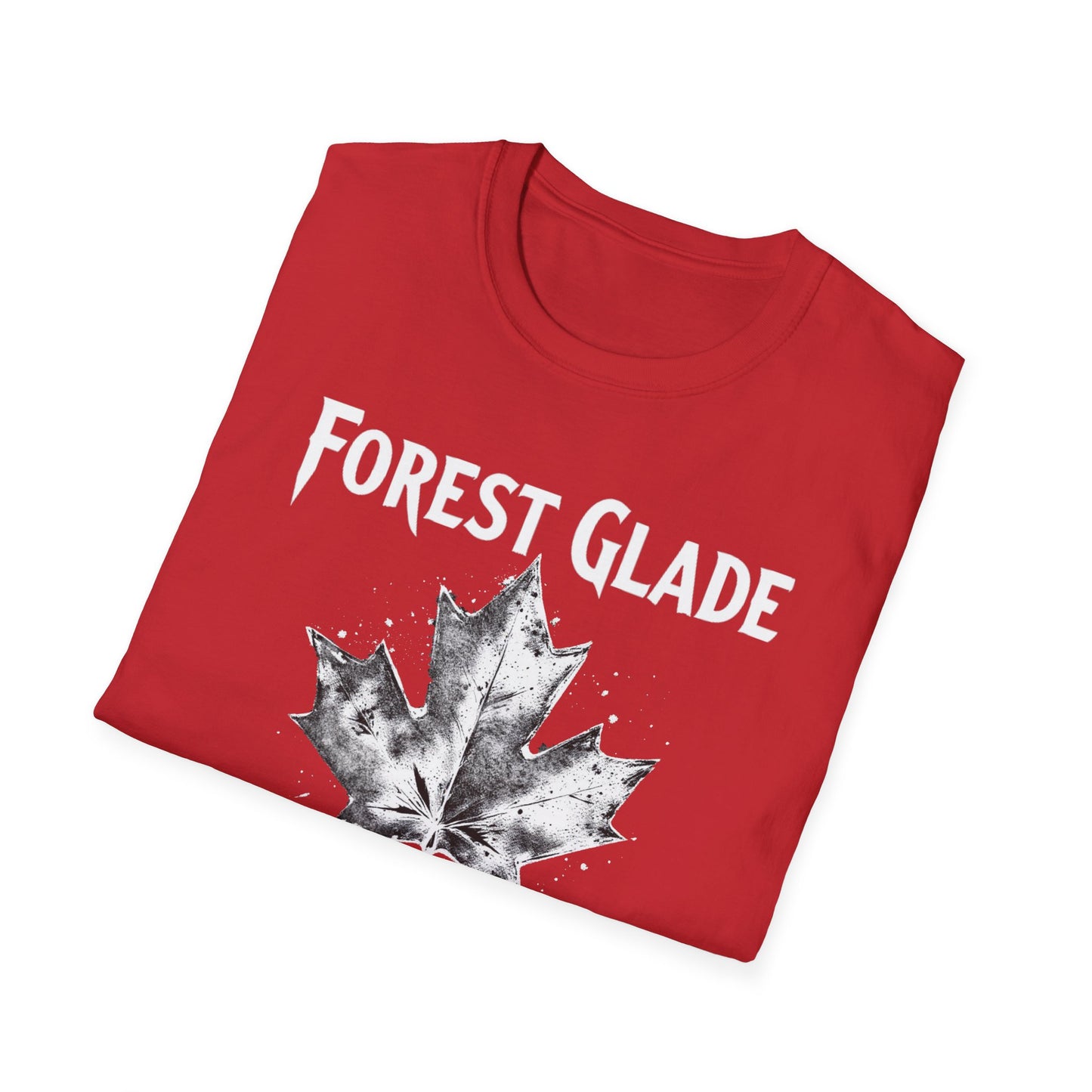 FOREST GLADE +BACK Hardcore Cool Leaf, T-Shirt, Softstyle Graphic Tee, Unisex Casual Wear, Support Local Merch, Gift for Community Lovers