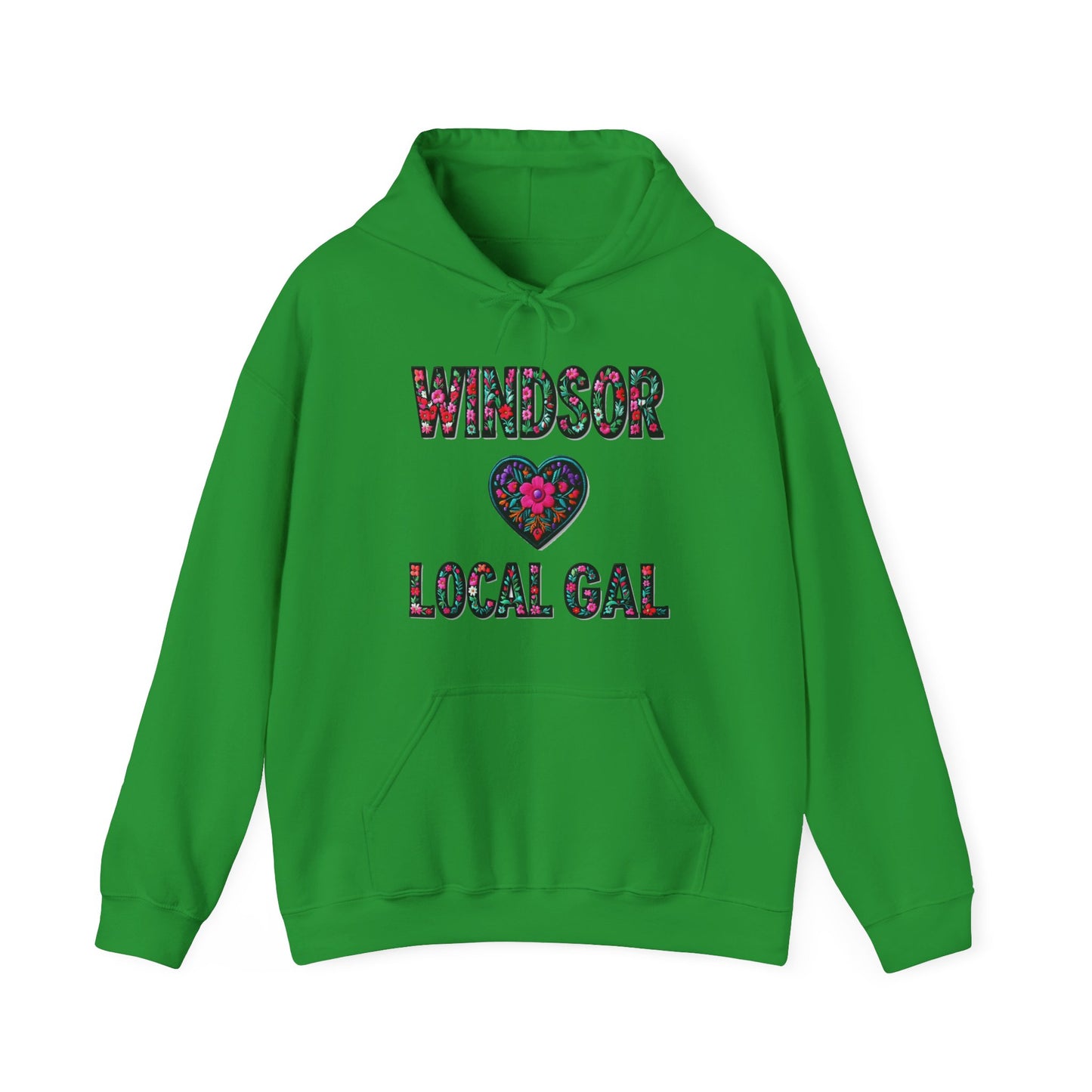 Windsor Local Gal Flower c01-n00-hs005, Hooded Sweatshirt -  Unisex Heavy Blend™ Pullover, Casual Hoodie for Every Day, Gift for Friends, Support'n Locals -Local Pride Apparel Support Your Community